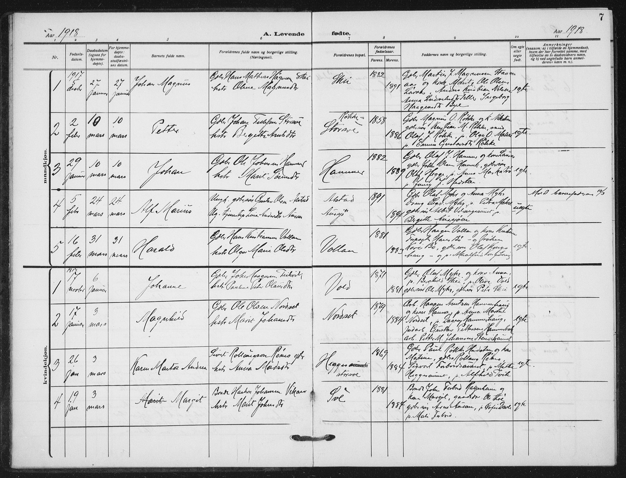 Ministerialprotokoller, klokkerbøker og fødselsregistre - Nord-Trøndelag, AV/SAT-A-1458/712/L0102: Ministerialbok nr. 712A03, 1916-1929, s. 7