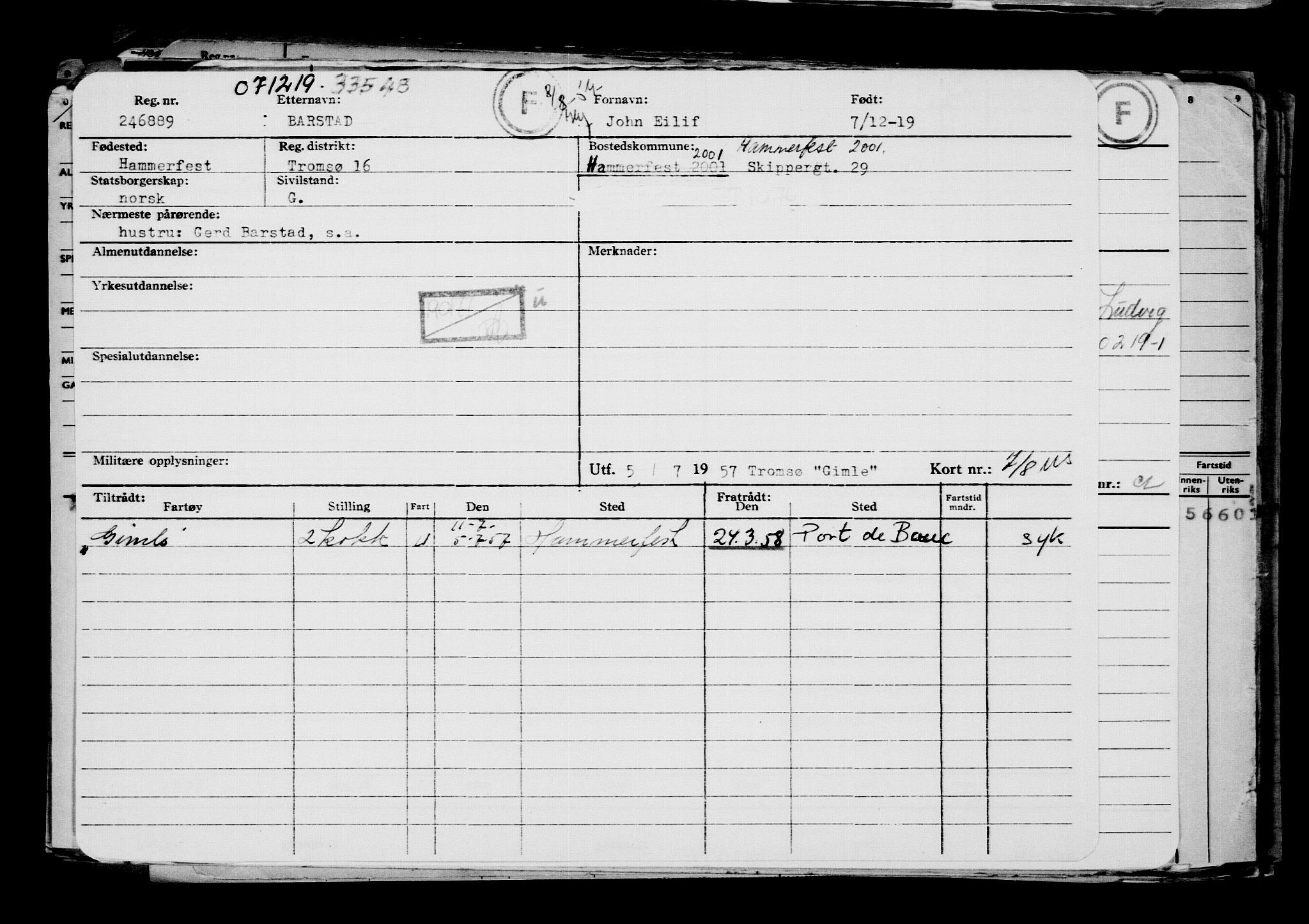 Direktoratet for sjømenn, AV/RA-S-3545/G/Gb/L0174: Hovedkort, 1919, s. 405