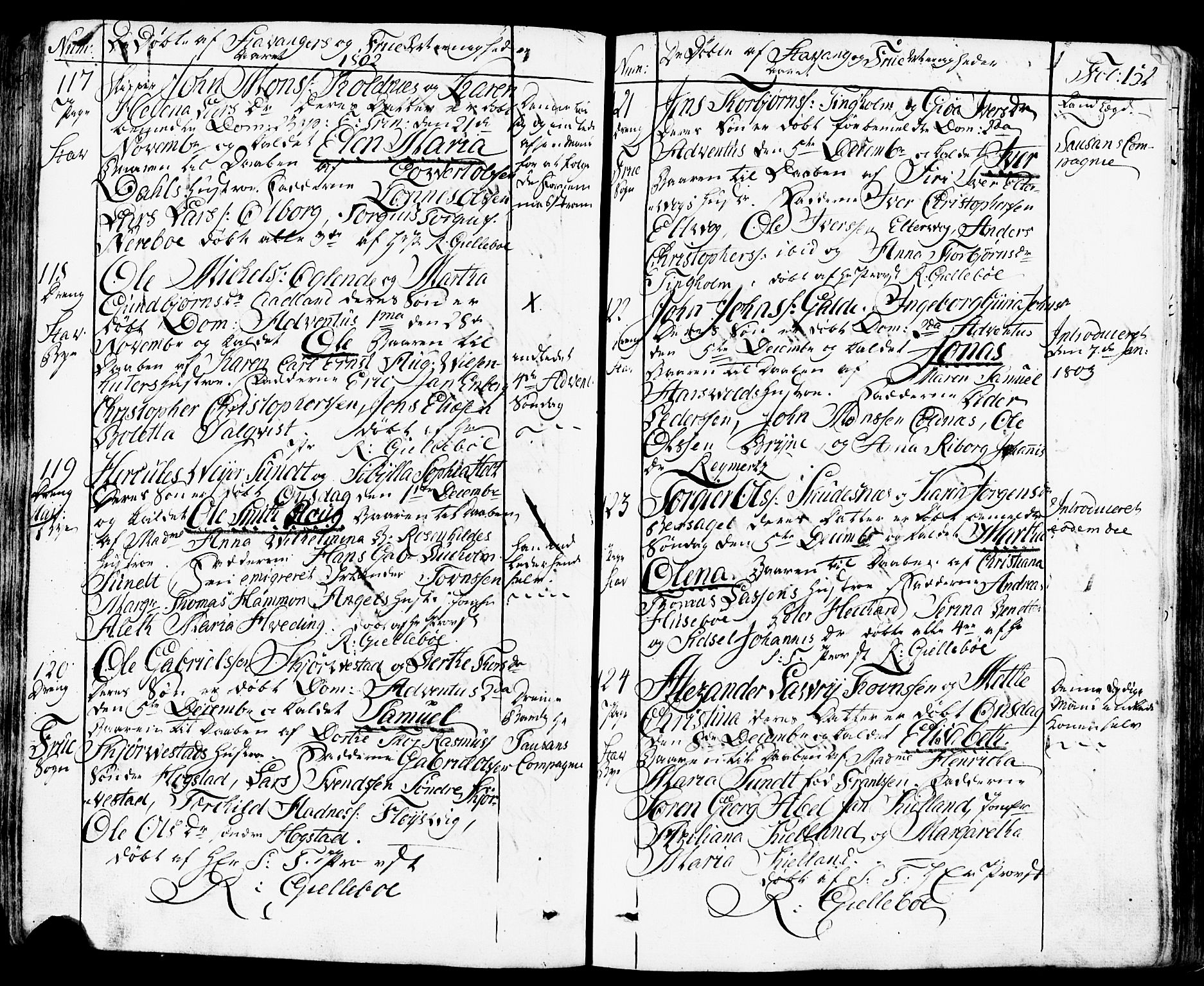 Domkirken sokneprestkontor, AV/SAST-A-101812/001/30/30BB/L0007: Klokkerbok nr. B 7, 1791-1813, s. 152