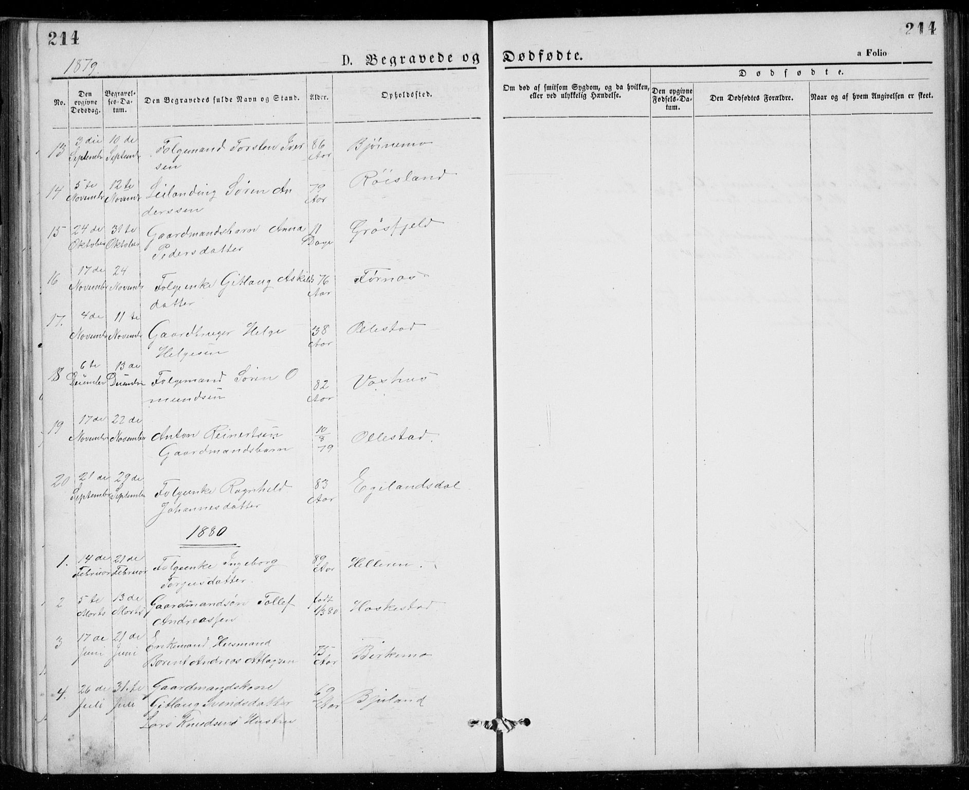 Lund sokneprestkontor, SAST/A-101809/S07/L0005: Klokkerbok nr. B 5, 1875-1889, s. 214