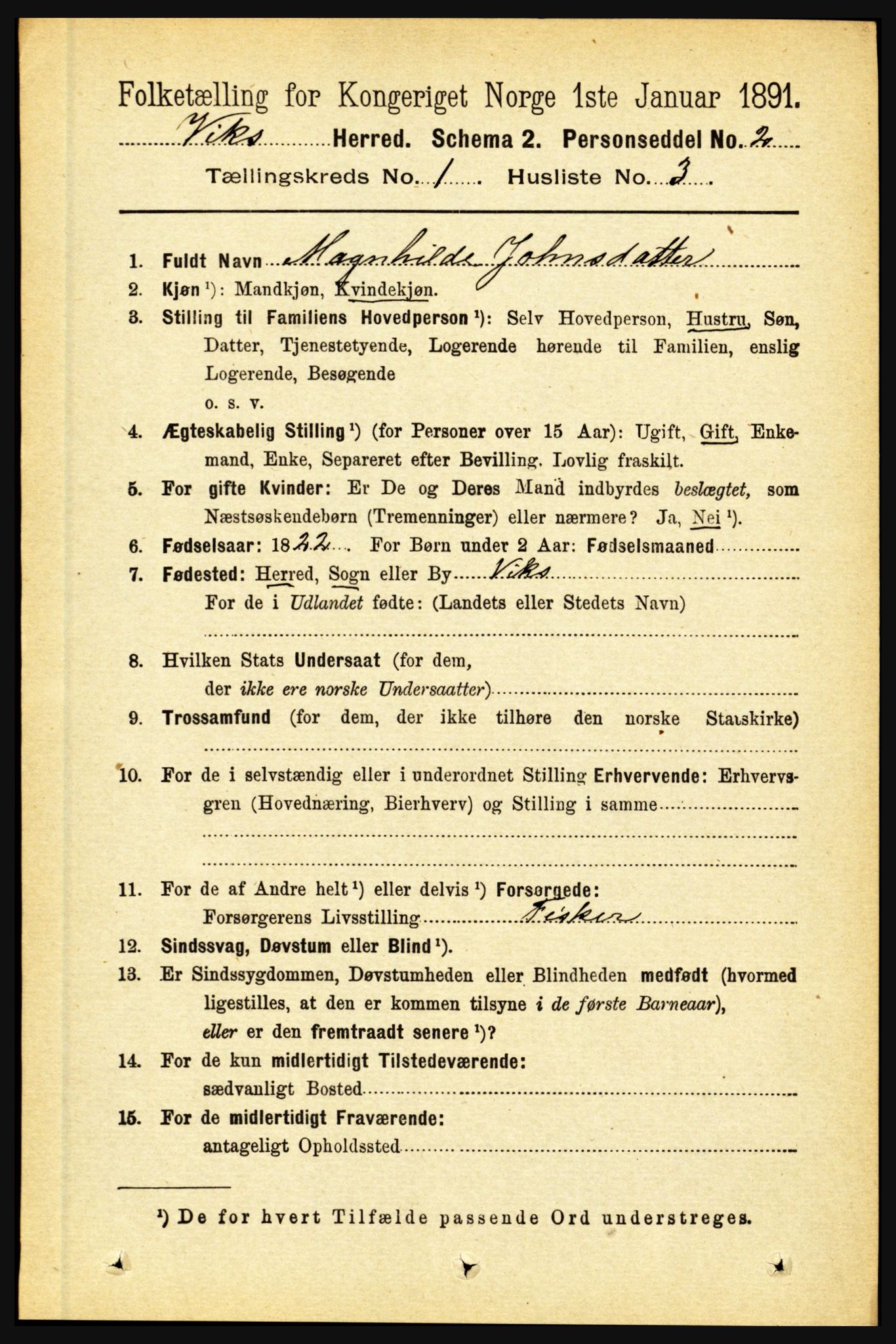 RA, Folketelling 1891 for 1417 Vik herred, 1891, s. 144