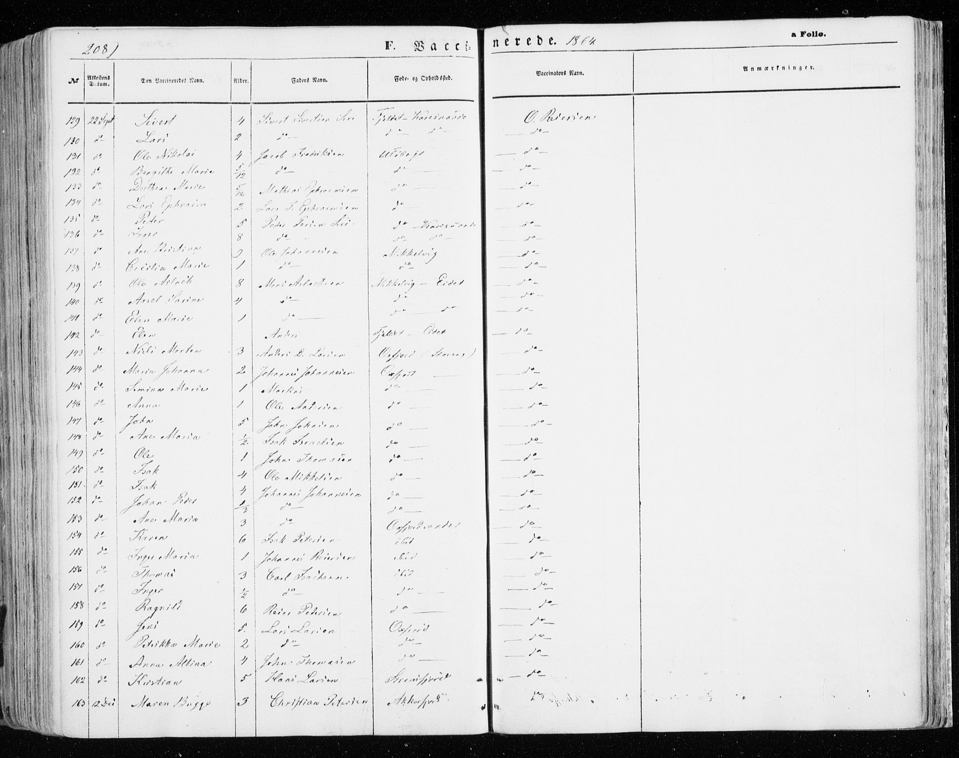 Skjervøy sokneprestkontor, SATØ/S-1300/H/Ha/Haa/L0007kirke: Ministerialbok nr. 7, 1860-1870, s. 208