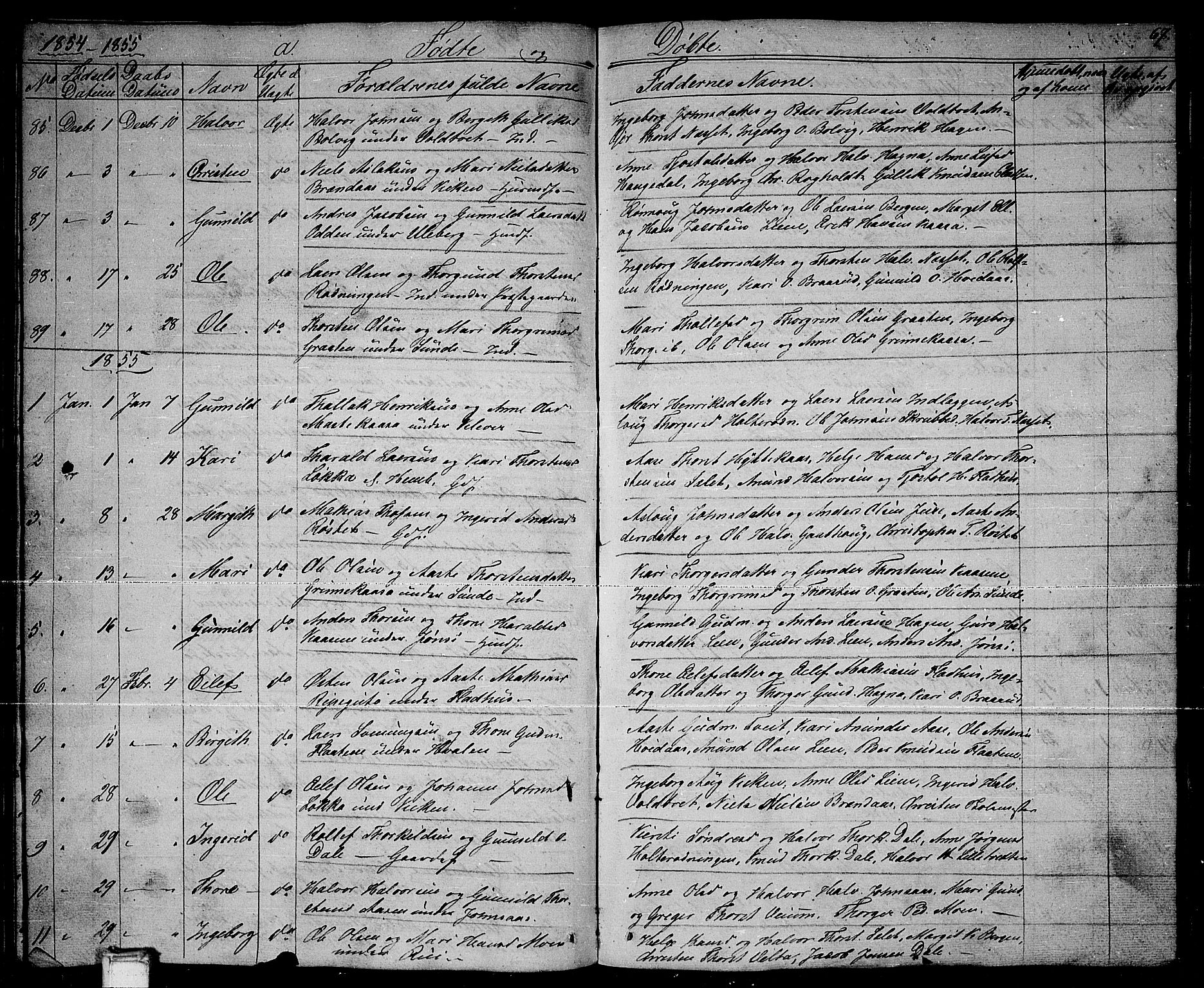 Sauherad kirkebøker, AV/SAKO-A-298/G/Ga/L0002: Klokkerbok nr. I 2, 1842-1866, s. 67