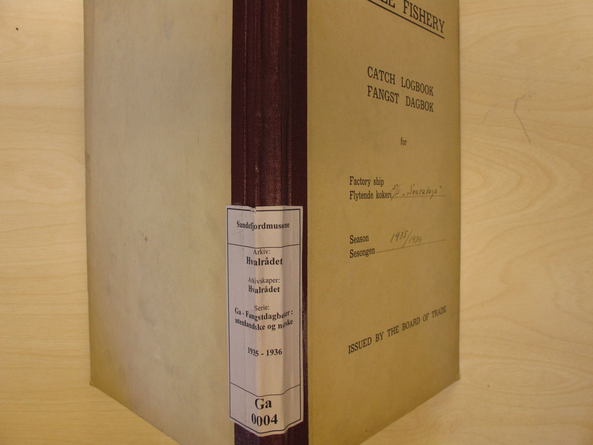 Hvalrådet, kopisamling, VEMU/ARS-A-1006/G/Ga/L0004: Sourabaya, fl.k., 1935-1936