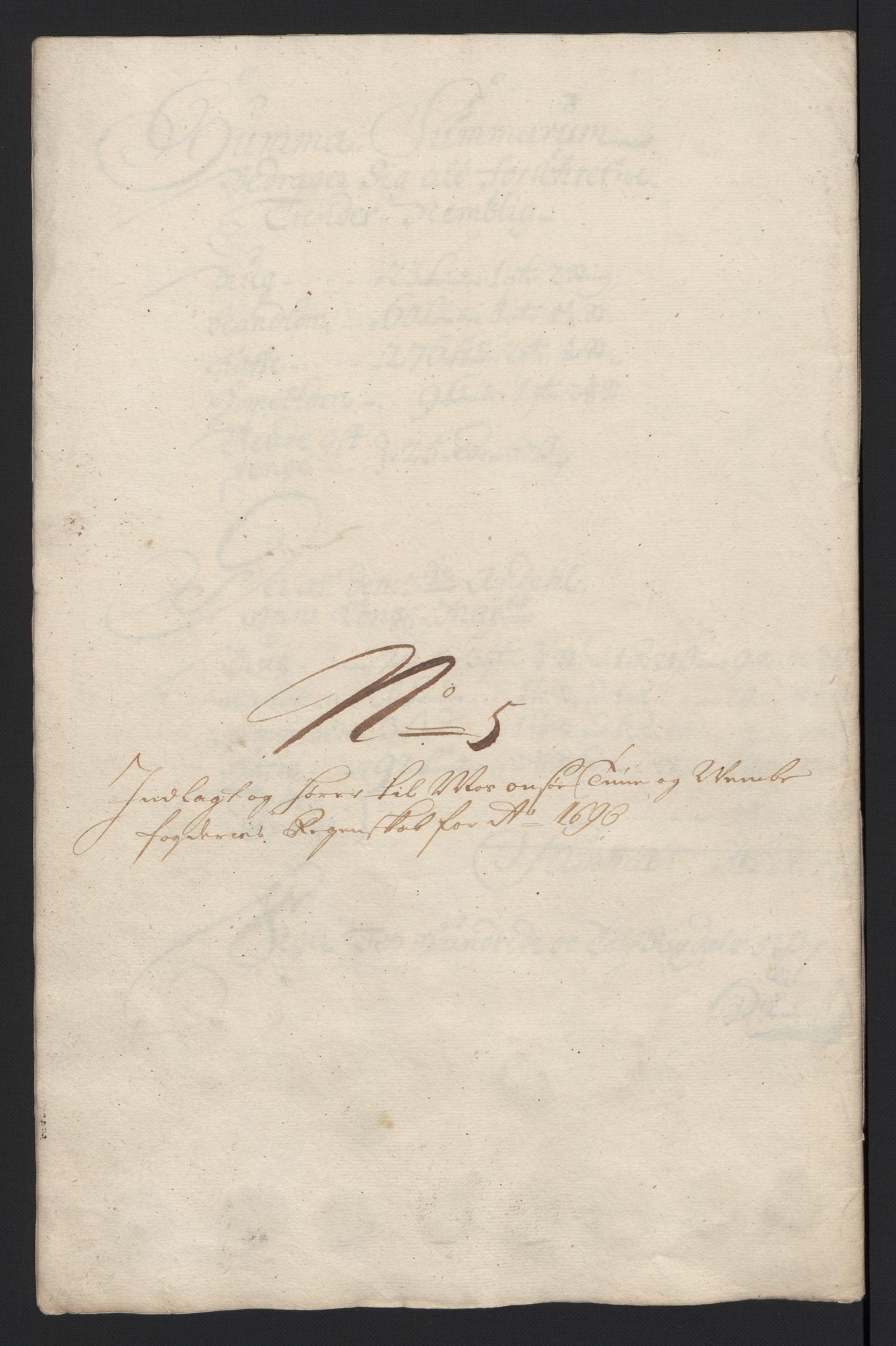 Rentekammeret inntil 1814, Reviderte regnskaper, Fogderegnskap, AV/RA-EA-4092/R04/L0124: Fogderegnskap Moss, Onsøy, Tune, Veme og Åbygge, 1696, s. 45