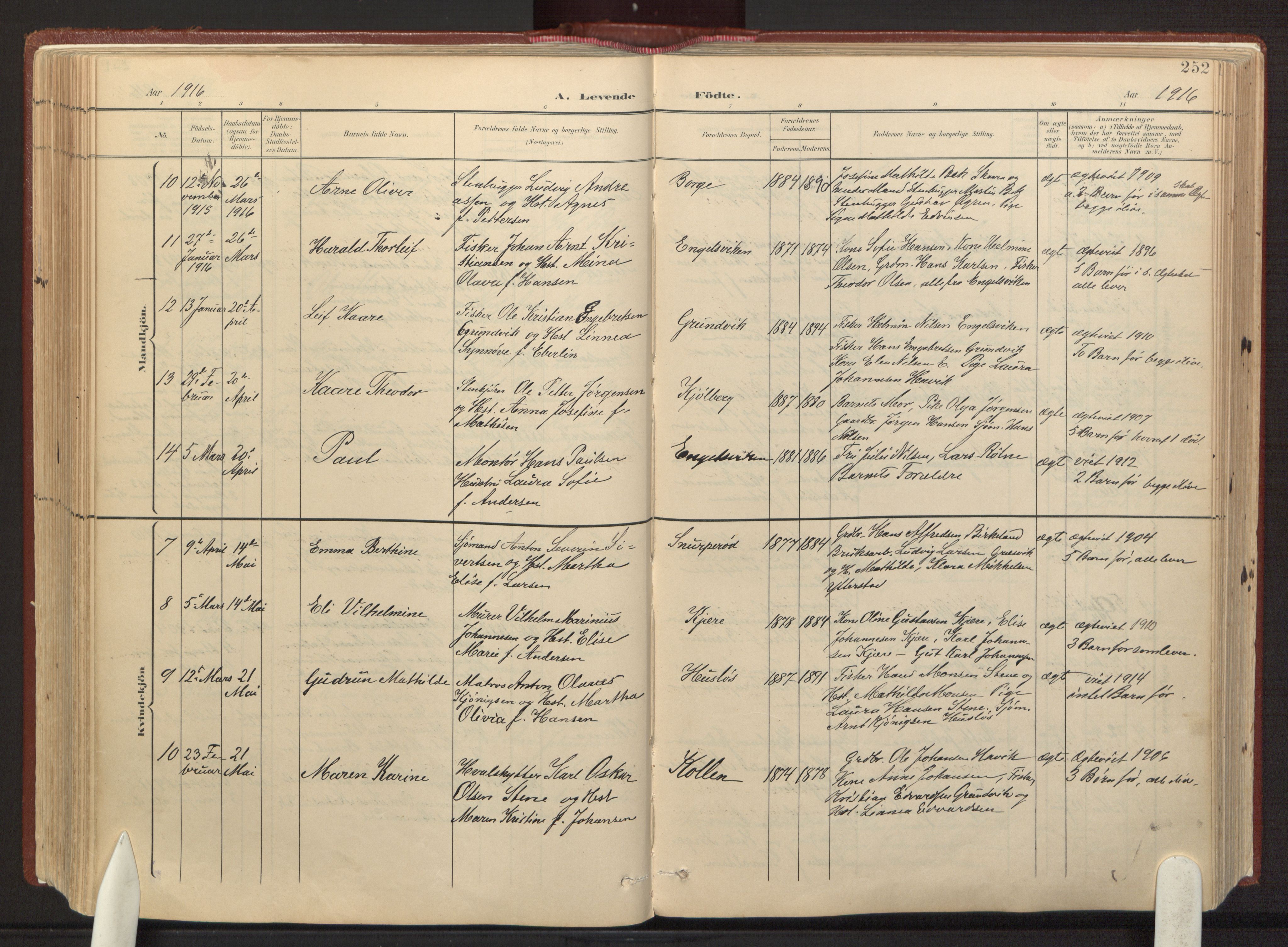 Onsøy prestekontor Kirkebøker, AV/SAO-A-10914/F/Fa/L0008: Ministerialbok nr. I 8, 1899-1923, s. 252
