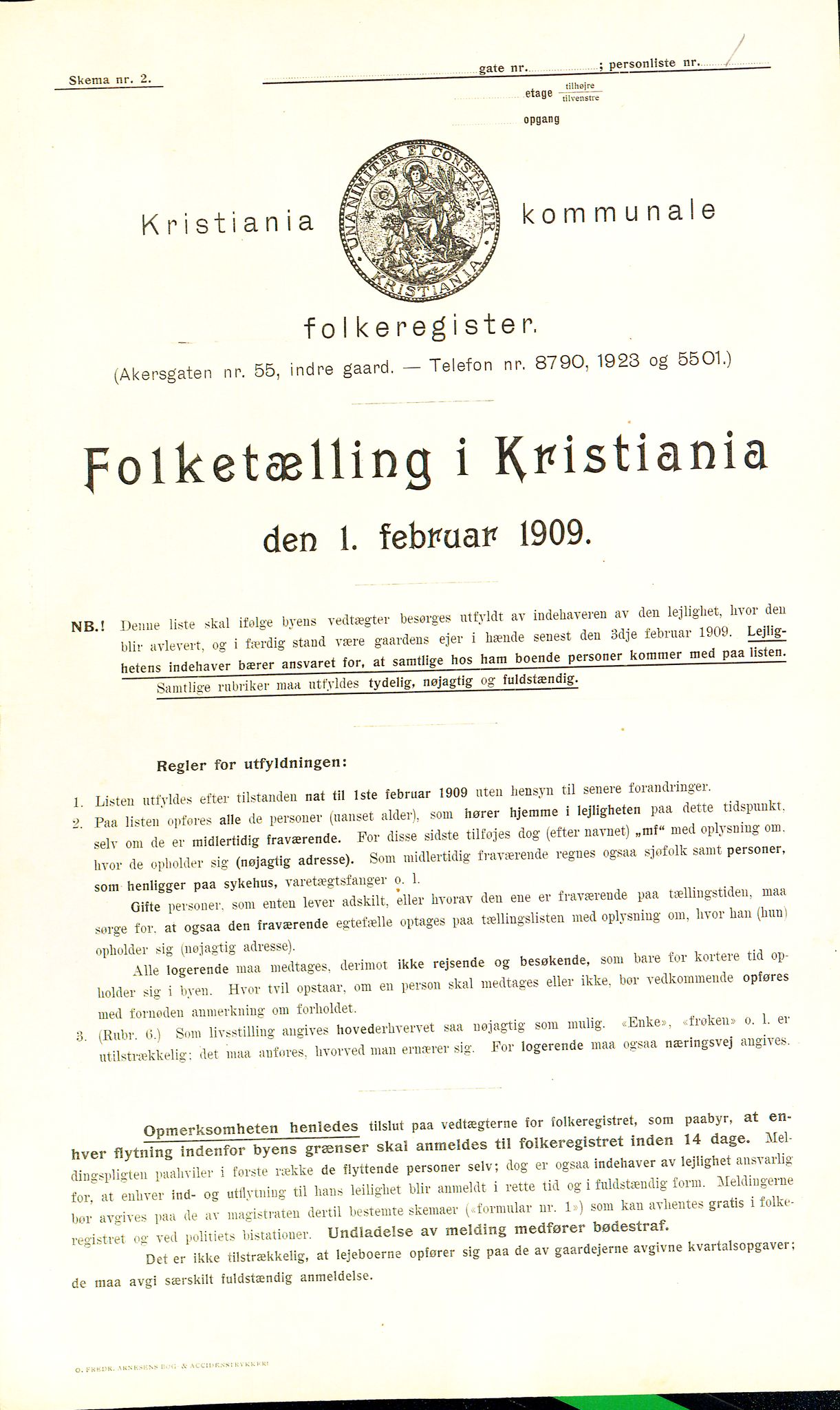 OBA, Kommunal folketelling 1.2.1909 for Kristiania kjøpstad, 1909, s. 112615