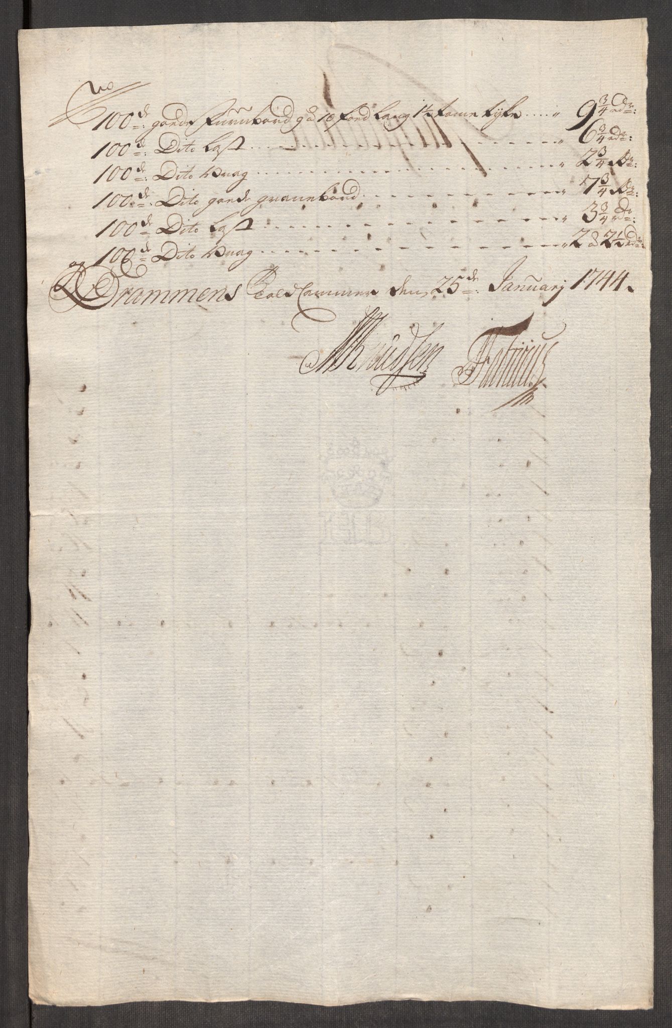 Rentekammeret inntil 1814, Realistisk ordnet avdeling, AV/RA-EA-4070/Oe/L0002: [Ø1]: Priskuranter, 1740-1744, s. 874
