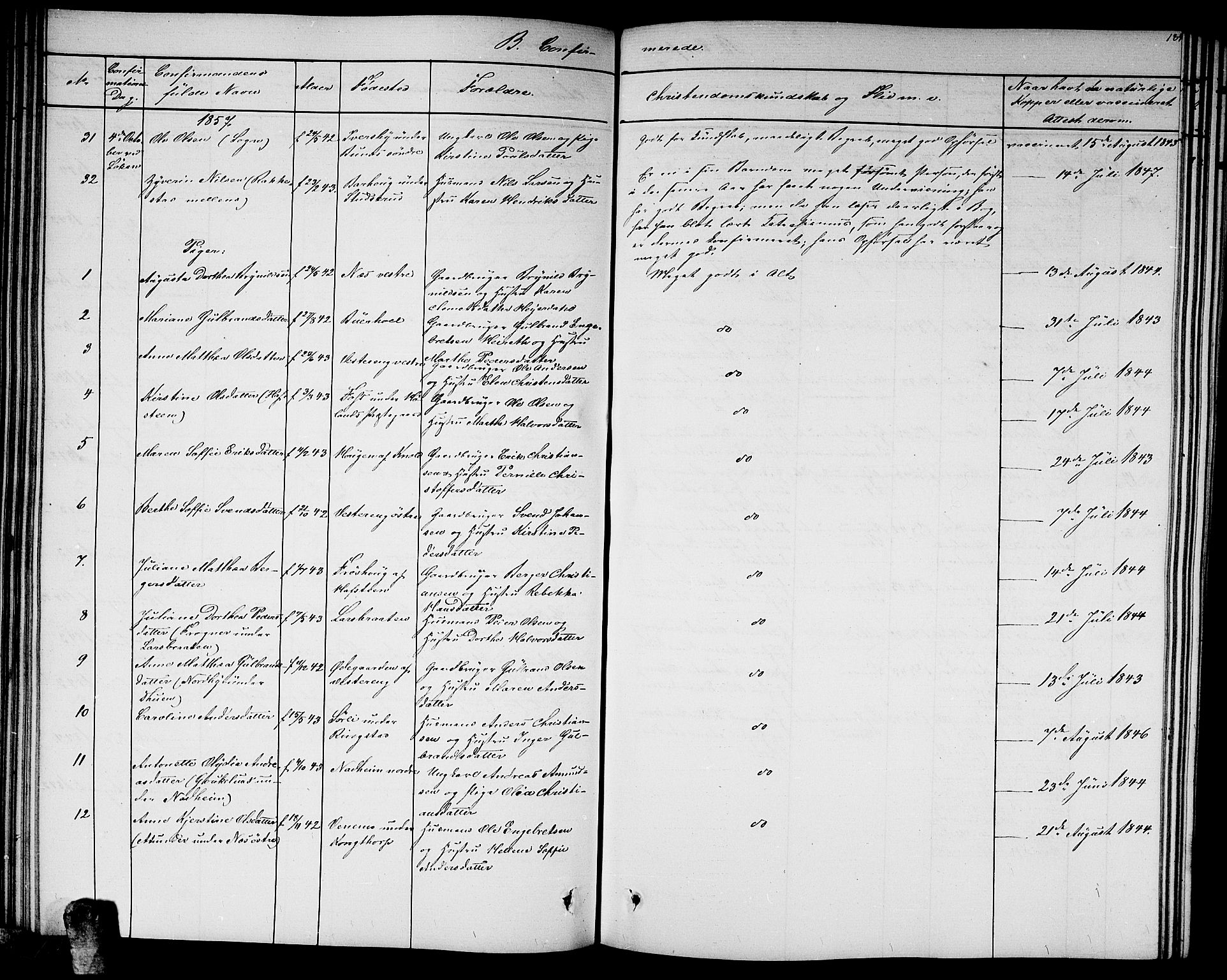 Høland prestekontor Kirkebøker, AV/SAO-A-10346a/G/Ga/L0004: Klokkerbok nr. I 4, 1854-1862, s. 184