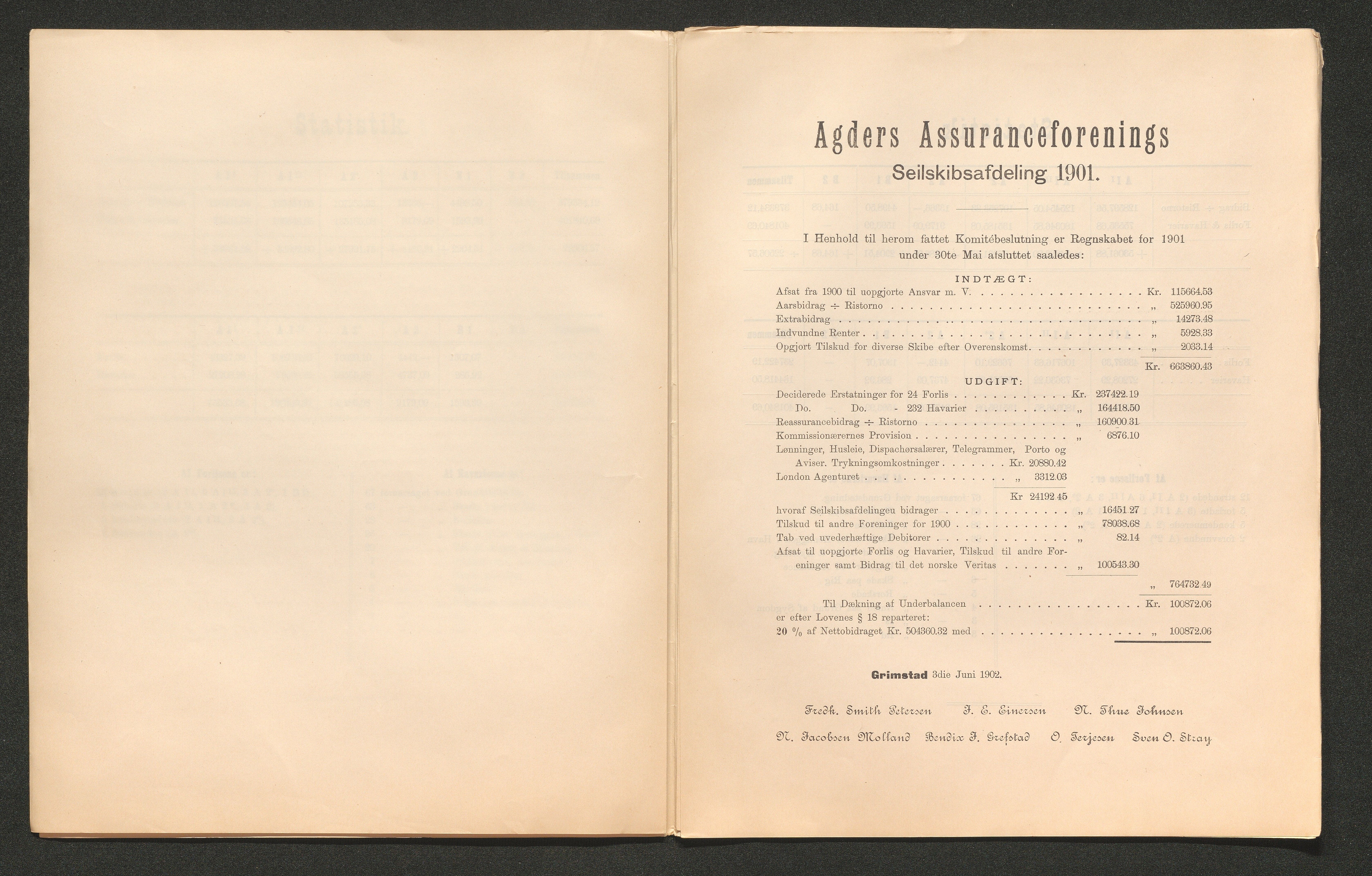 Agders Gjensidige Assuranceforening, AAKS/PA-1718/05/L0003: Regnskap, seilavdeling, pakkesak, 1890-1912