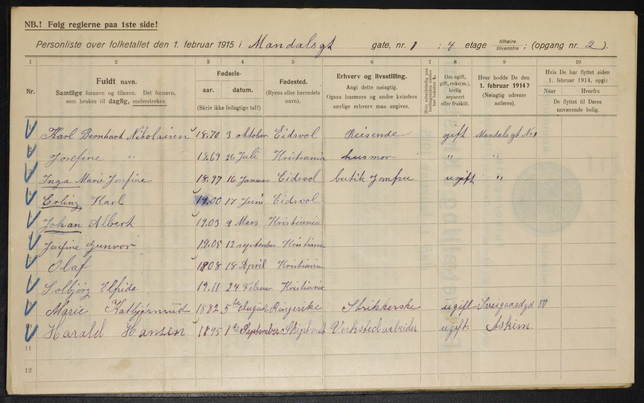 OBA, Kommunal folketelling 1.2.1915 for Kristiania, 1915, s. 59502