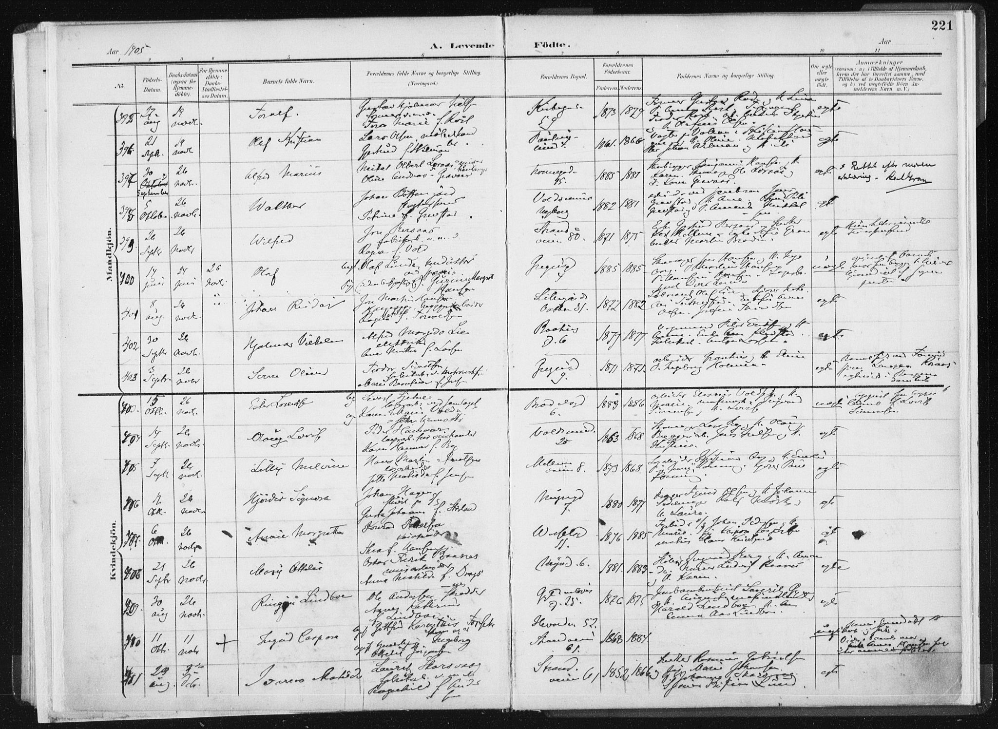Ministerialprotokoller, klokkerbøker og fødselsregistre - Sør-Trøndelag, SAT/A-1456/604/L0199: Ministerialbok nr. 604A20I, 1901-1906, s. 221