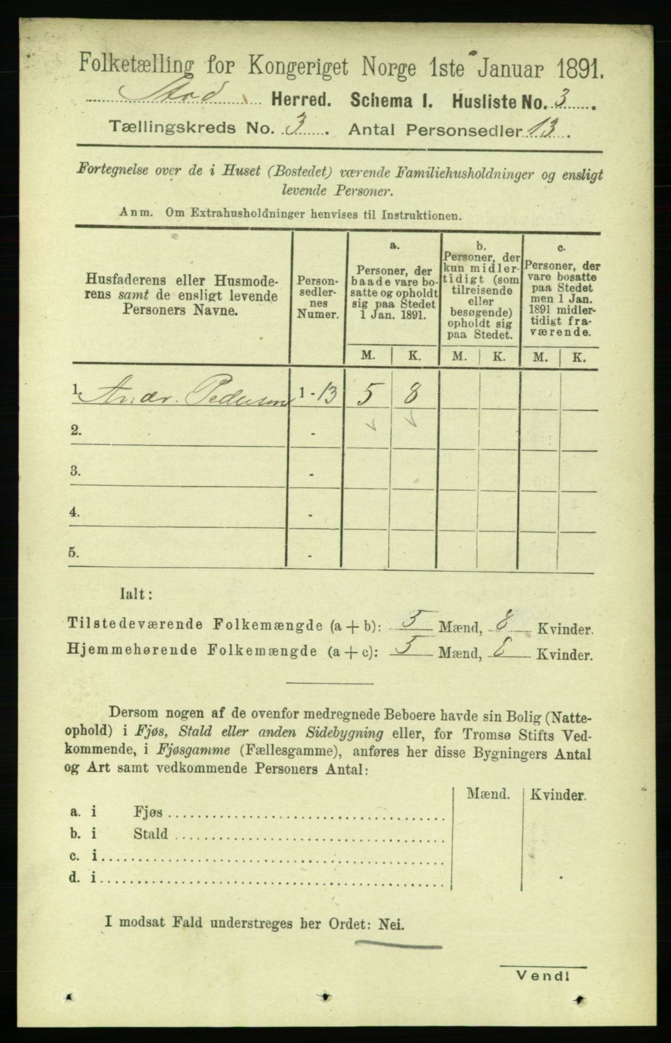 RA, Folketelling 1891 for 1734 Stod herred, 1891, s. 1262