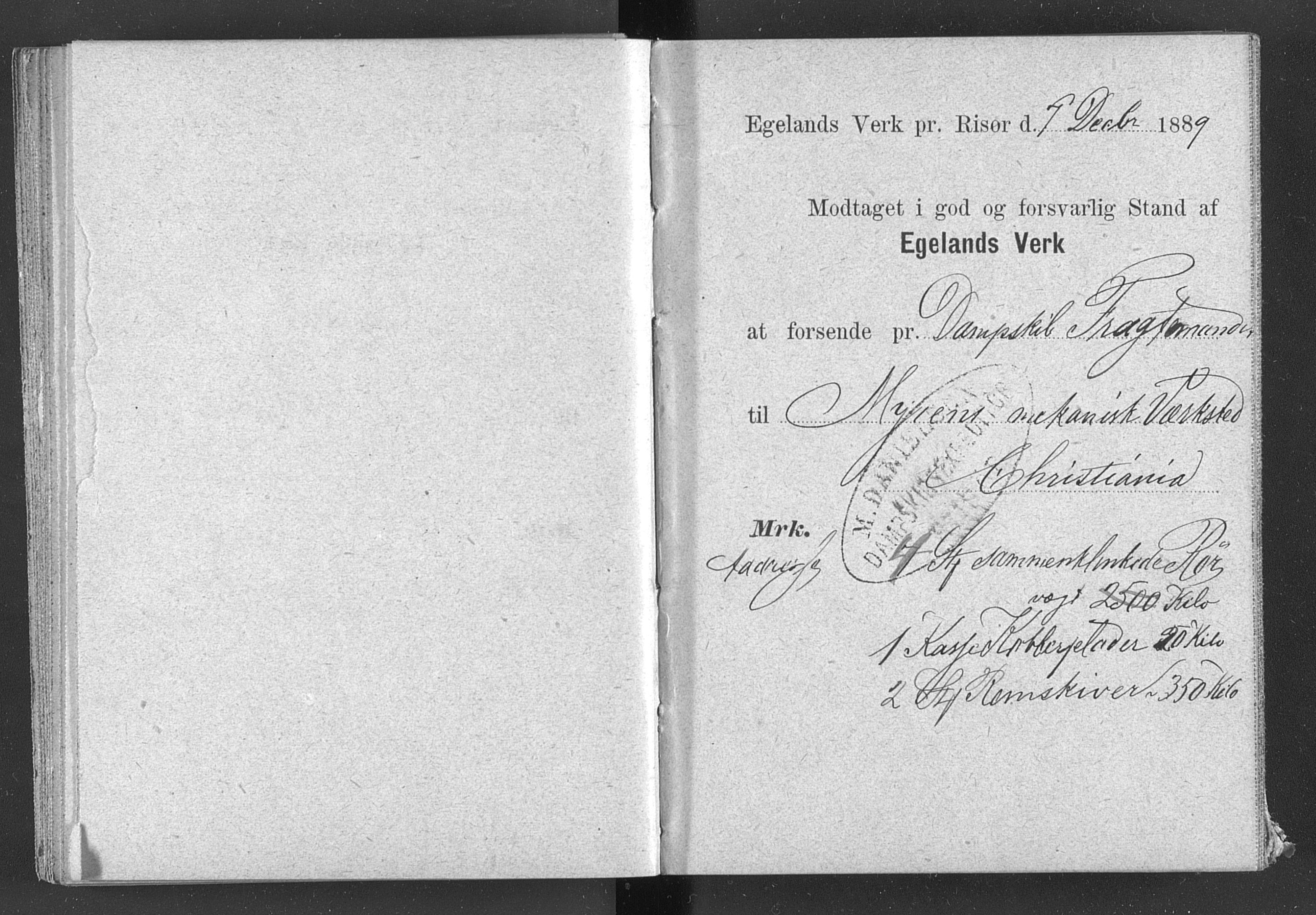 Egelands Jernverk, AAKS/PA-1907/01/L0029: Kvitteringsbok, 1888-1895