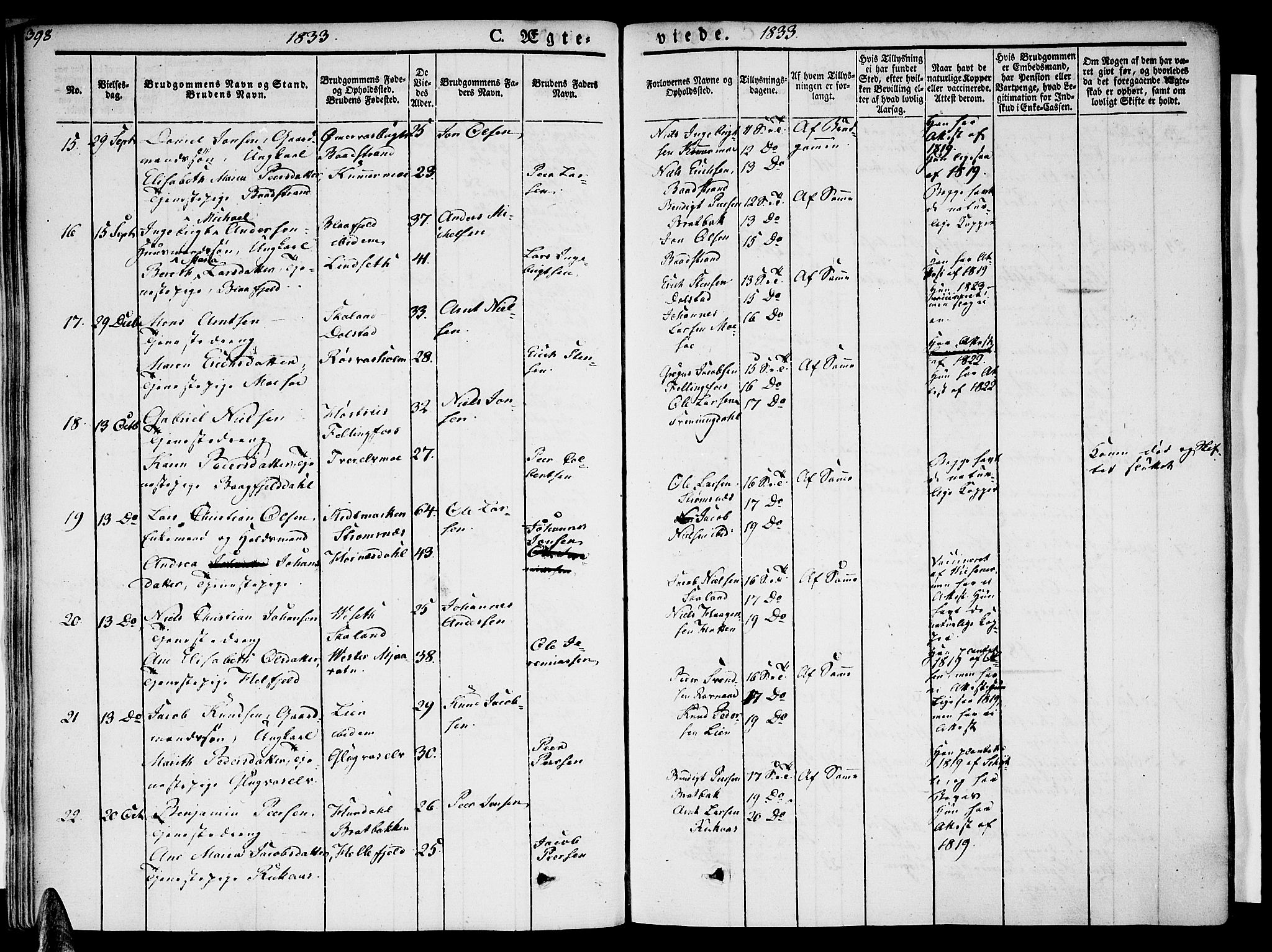 Ministerialprotokoller, klokkerbøker og fødselsregistre - Nordland, AV/SAT-A-1459/820/L0290: Ministerialbok nr. 820A11, 1826-1845, s. 398