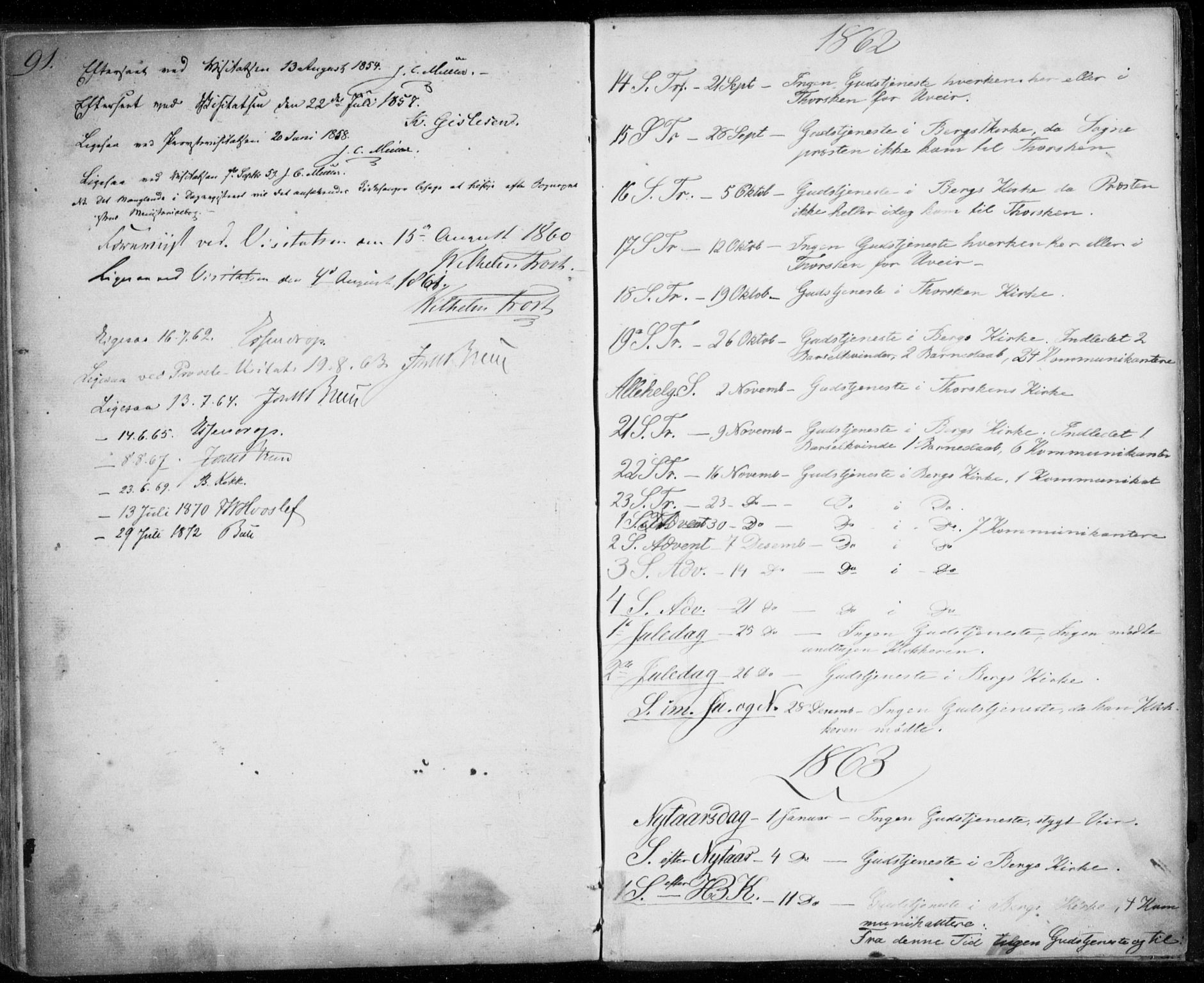 Berg sokneprestkontor, SATØ/S-1318/G/Ga/Gab/L0002klokker: Klokkerbok nr. 2, 1851-1874, s. 91