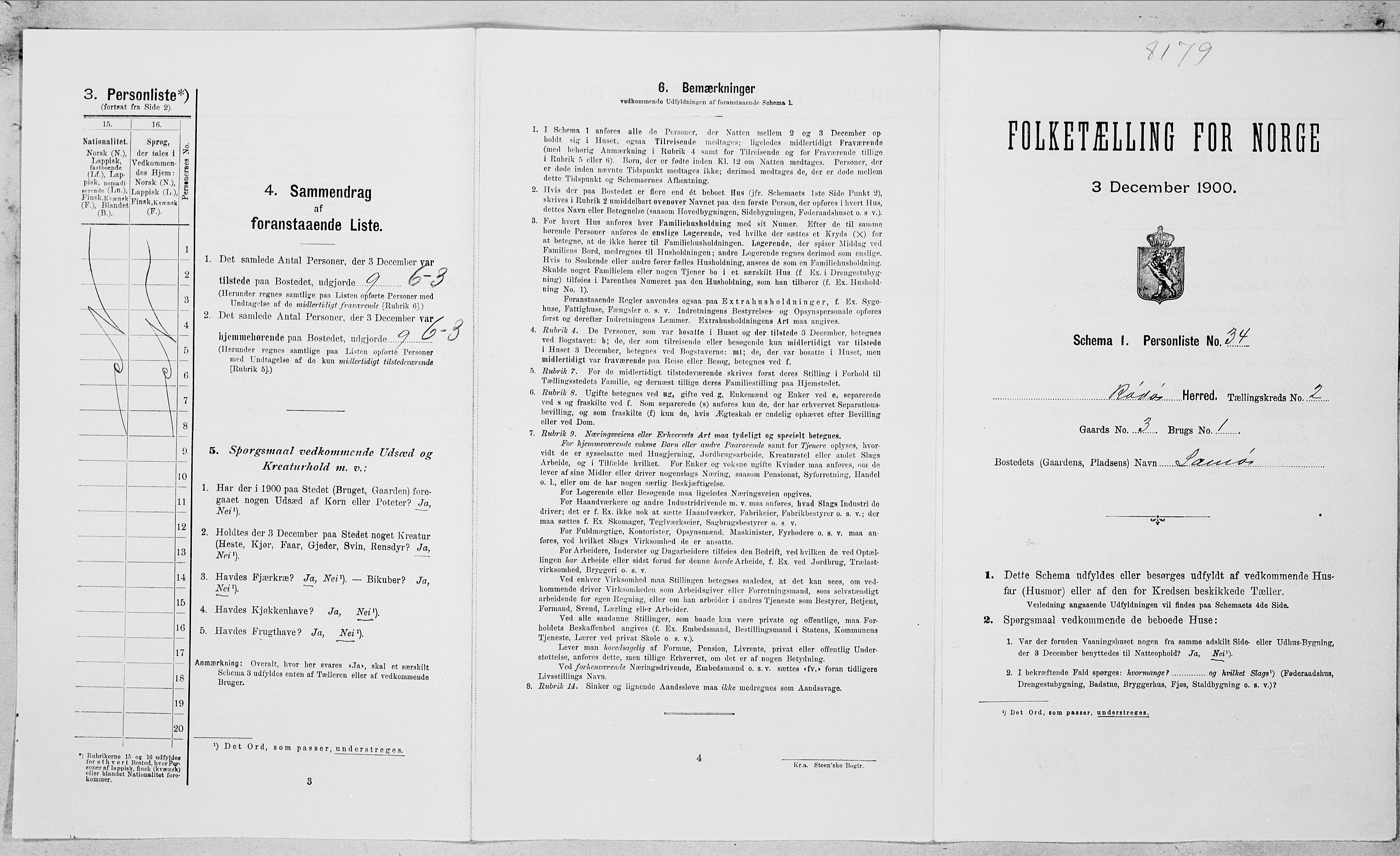 SAT, Folketelling 1900 for 1836 Rødøy herred, 1900, s. 180