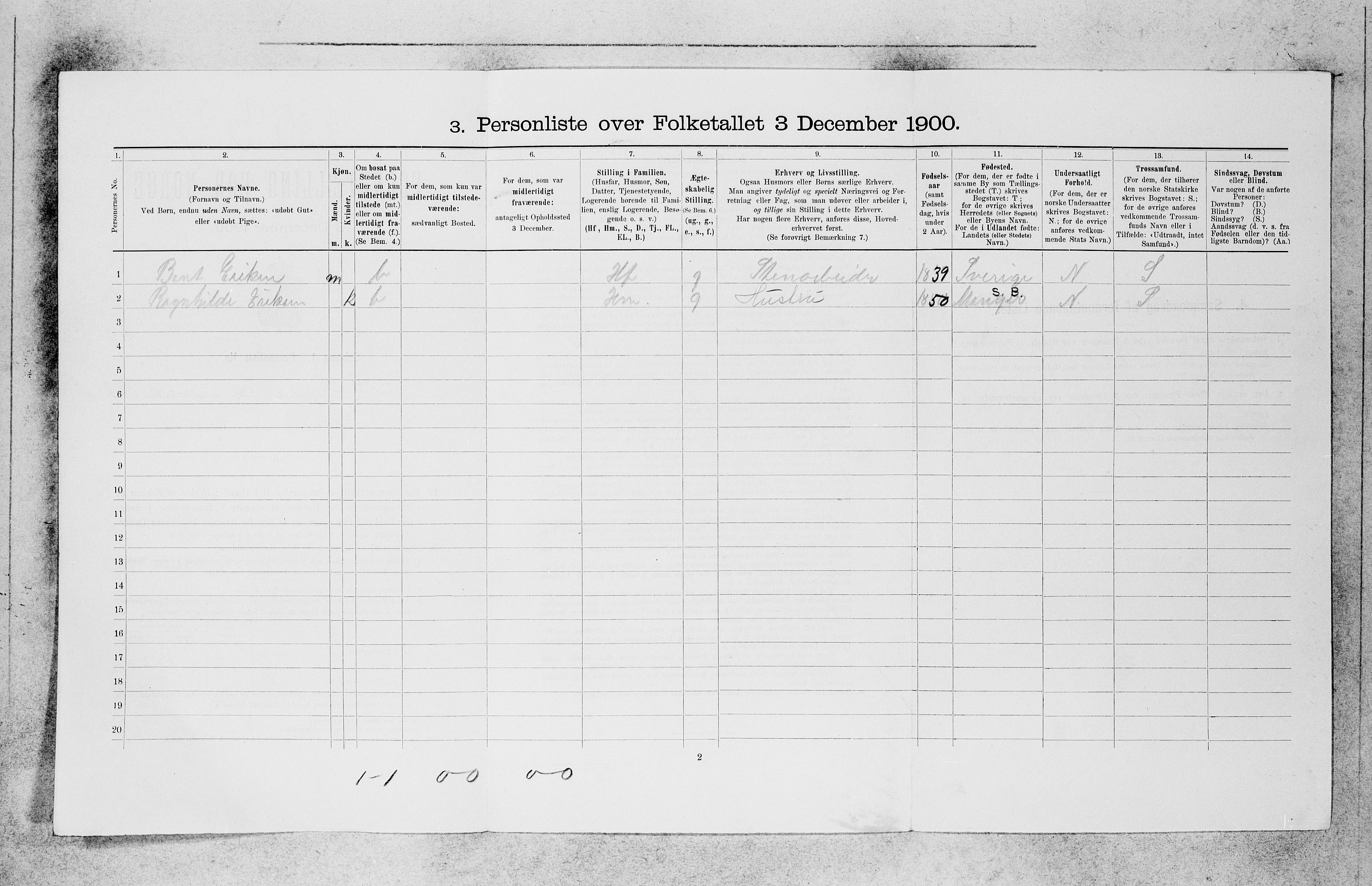 SAB, Folketelling 1900 for 1301 Bergen kjøpstad, 1900, s. 25336