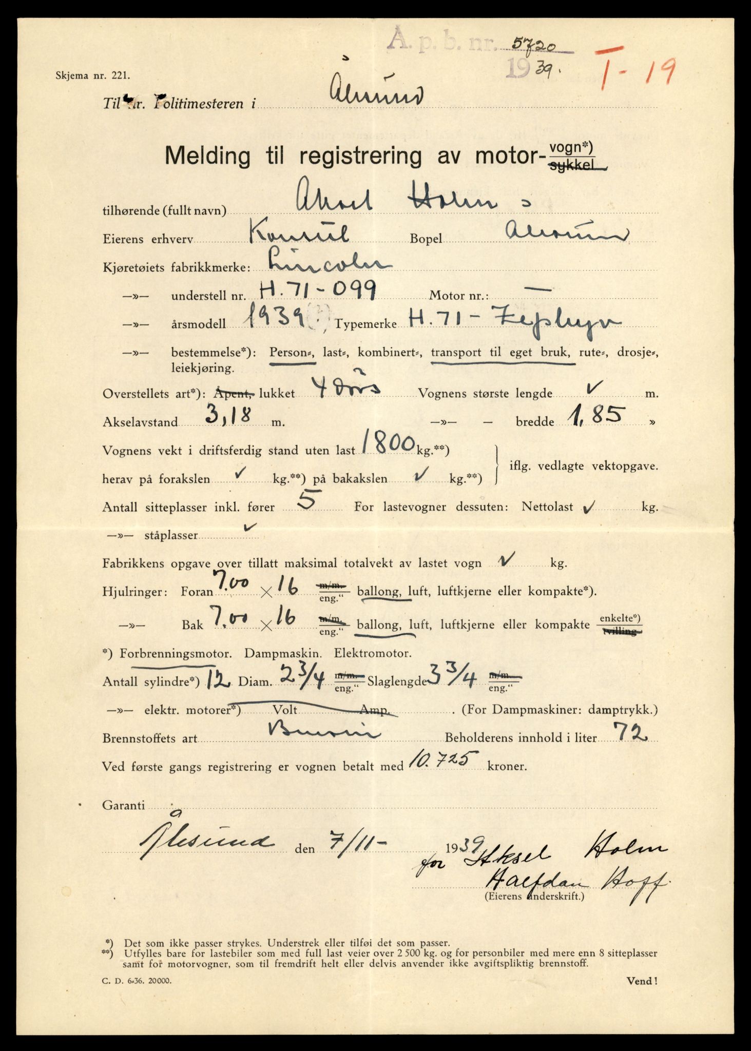 Møre og Romsdal vegkontor - Ålesund trafikkstasjon, SAT/A-4099/F/Fe/L0001: Registreringskort for kjøretøy T 3 - T 127, 1927-1998, s. 311