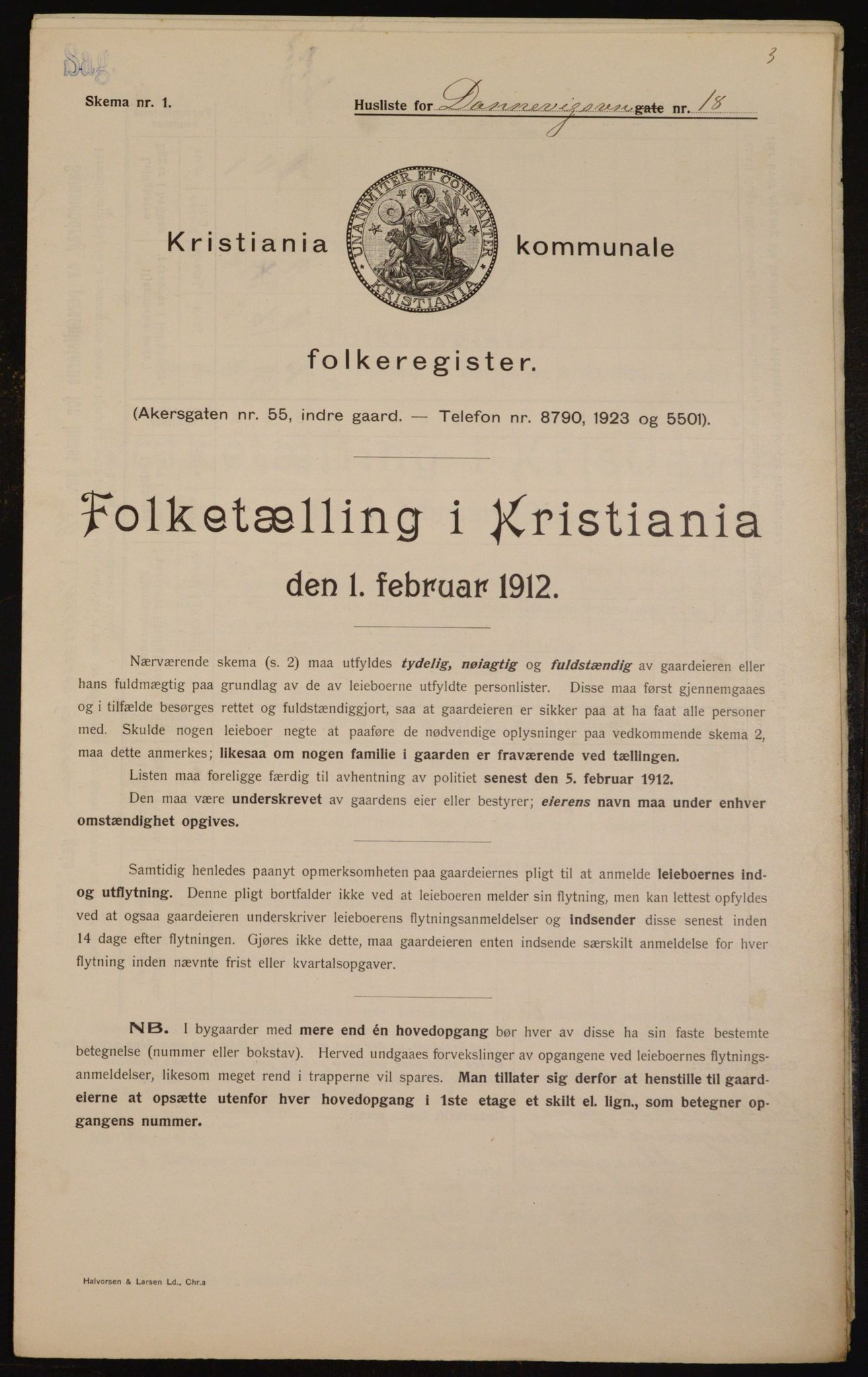 OBA, Kommunal folketelling 1.2.1912 for Kristiania, 1912, s. 15231