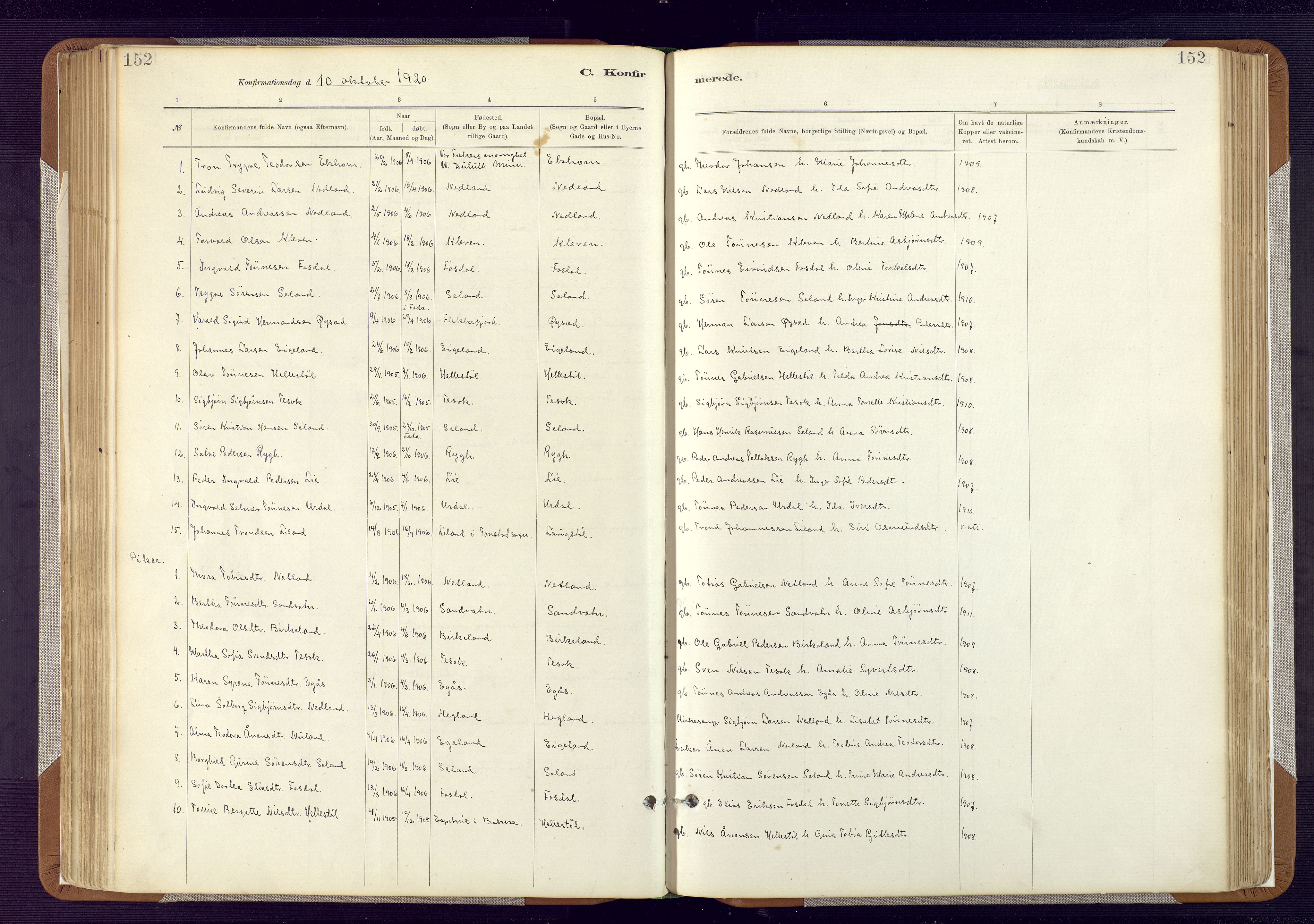 Bakke sokneprestkontor, AV/SAK-1111-0002/F/Fa/Fab/L0003: Ministerialbok nr. A 3, 1884-1921, s. 152