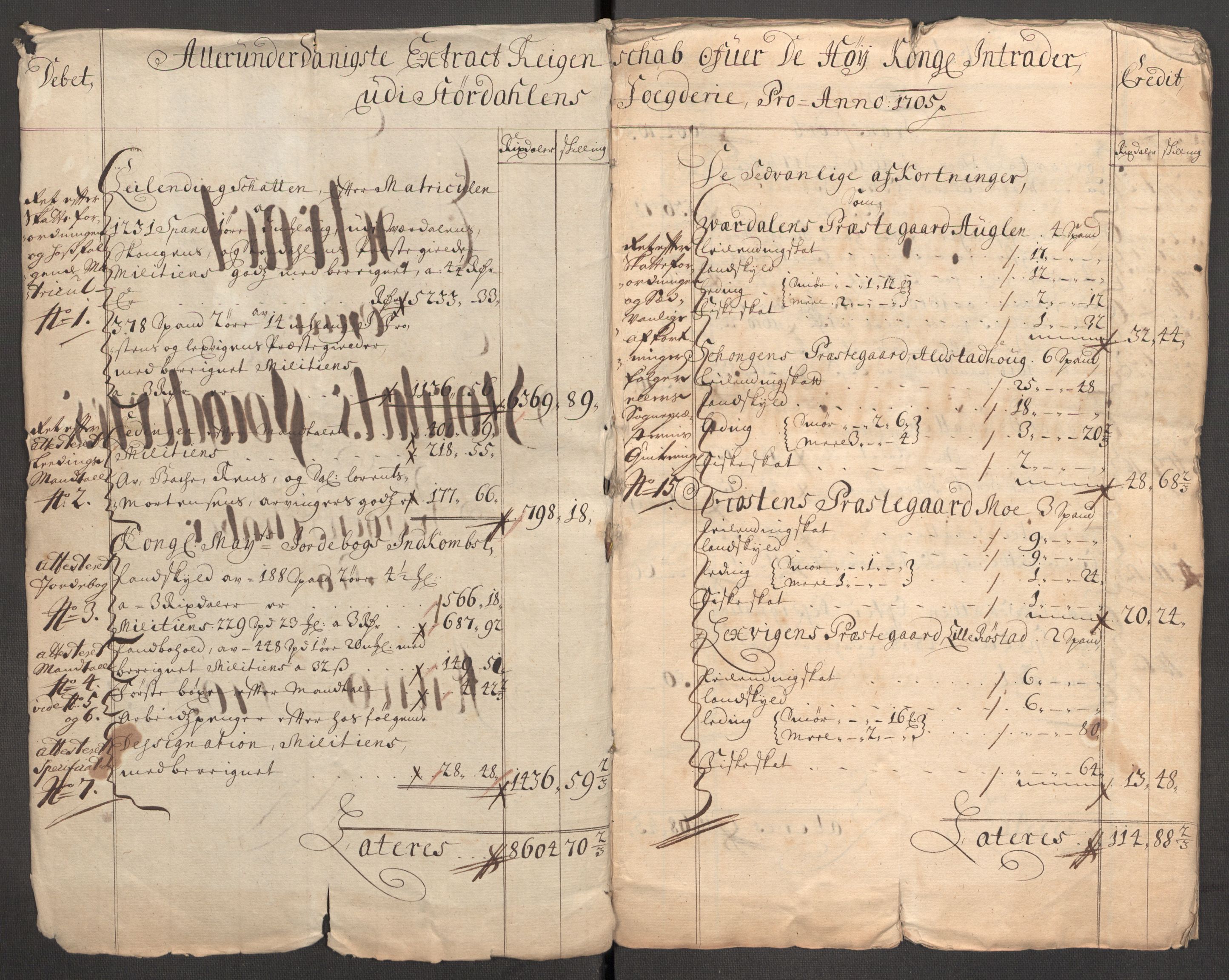 Rentekammeret inntil 1814, Reviderte regnskaper, Fogderegnskap, RA/EA-4092/R62/L4196: Fogderegnskap Stjørdal og Verdal, 1705-1706, s. 5