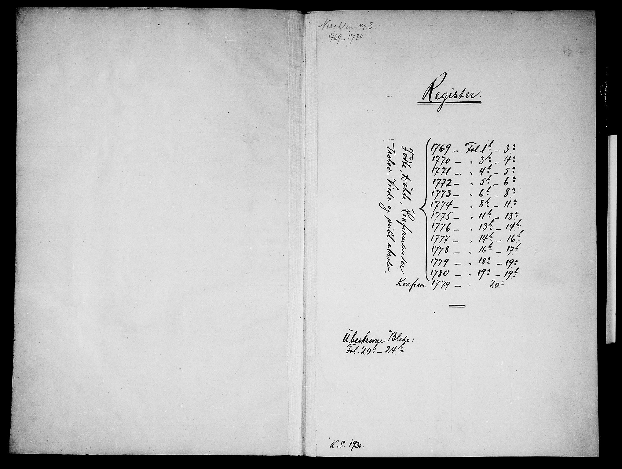 Nesodden prestekontor Kirkebøker, SAO/A-10013/F/Fa/L0003: Ministerialbok nr. I 3, 1769-1780