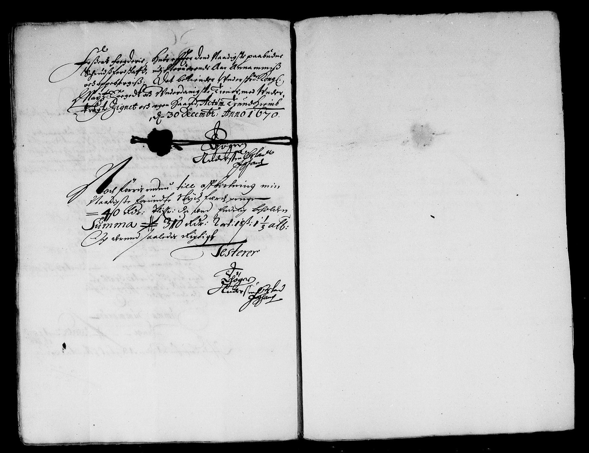 Rentekammeret inntil 1814, Reviderte regnskaper, Stiftamtstueregnskaper, Trondheim stiftamt og Nordland amt, AV/RA-EA-6044/R/Rd/L0030: Trondheim stiftamt, 1670