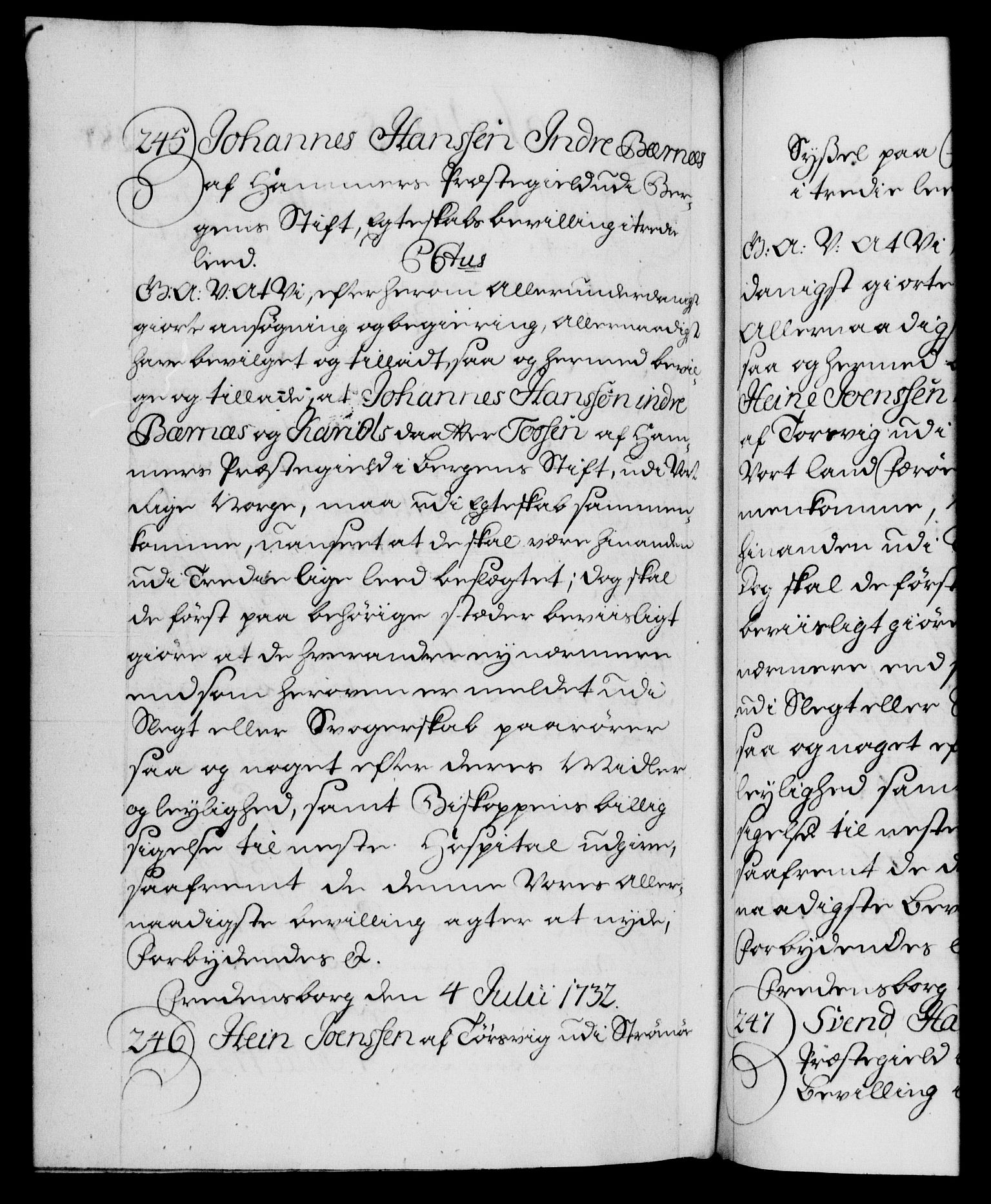Danske Kanselli 1572-1799, RA/EA-3023/F/Fc/Fca/Fcaa/L0027: Norske registre, 1730-1732, s. 581b