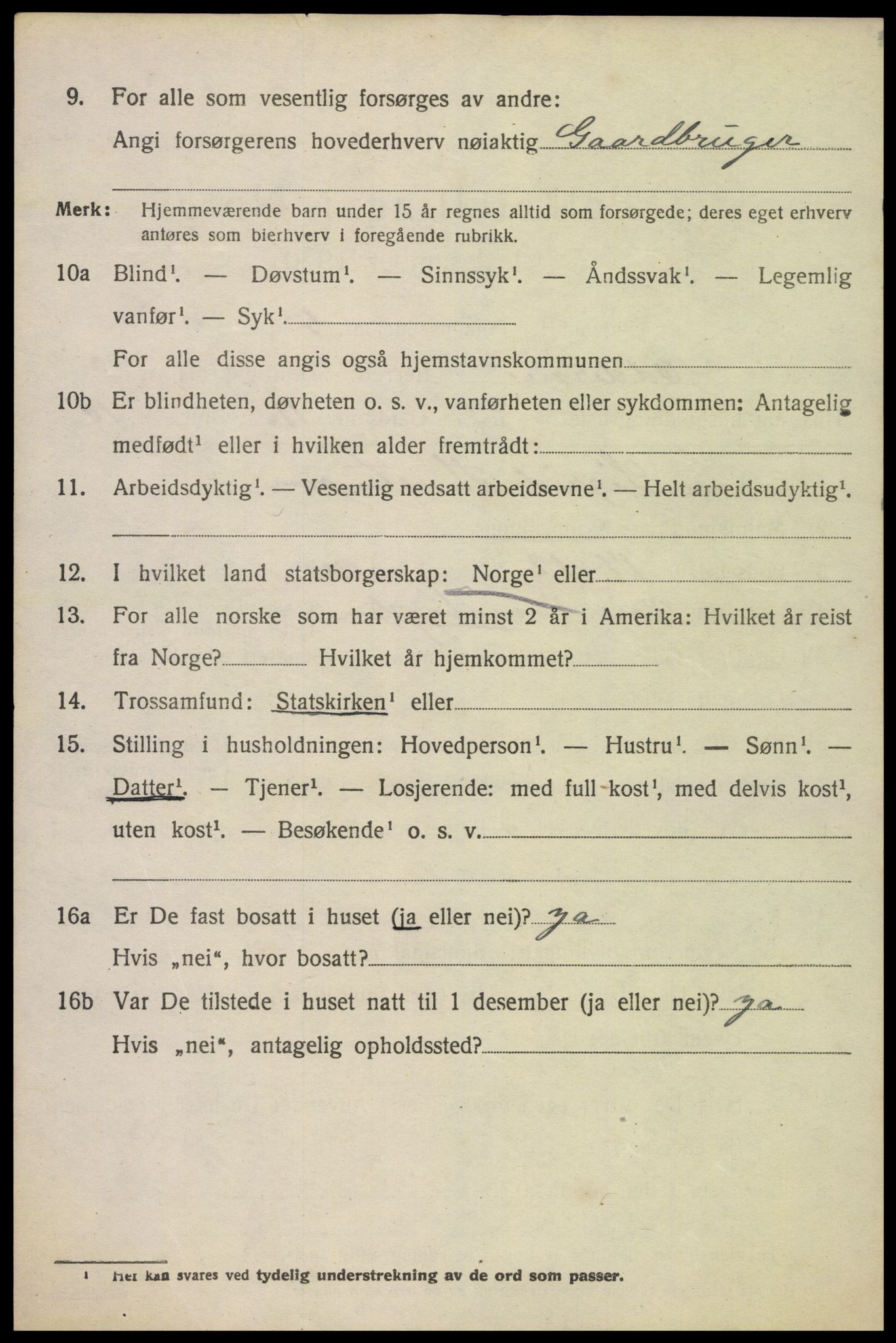 SAK, Folketelling 1920 for 1012 Oddernes herred, 1920, s. 4400