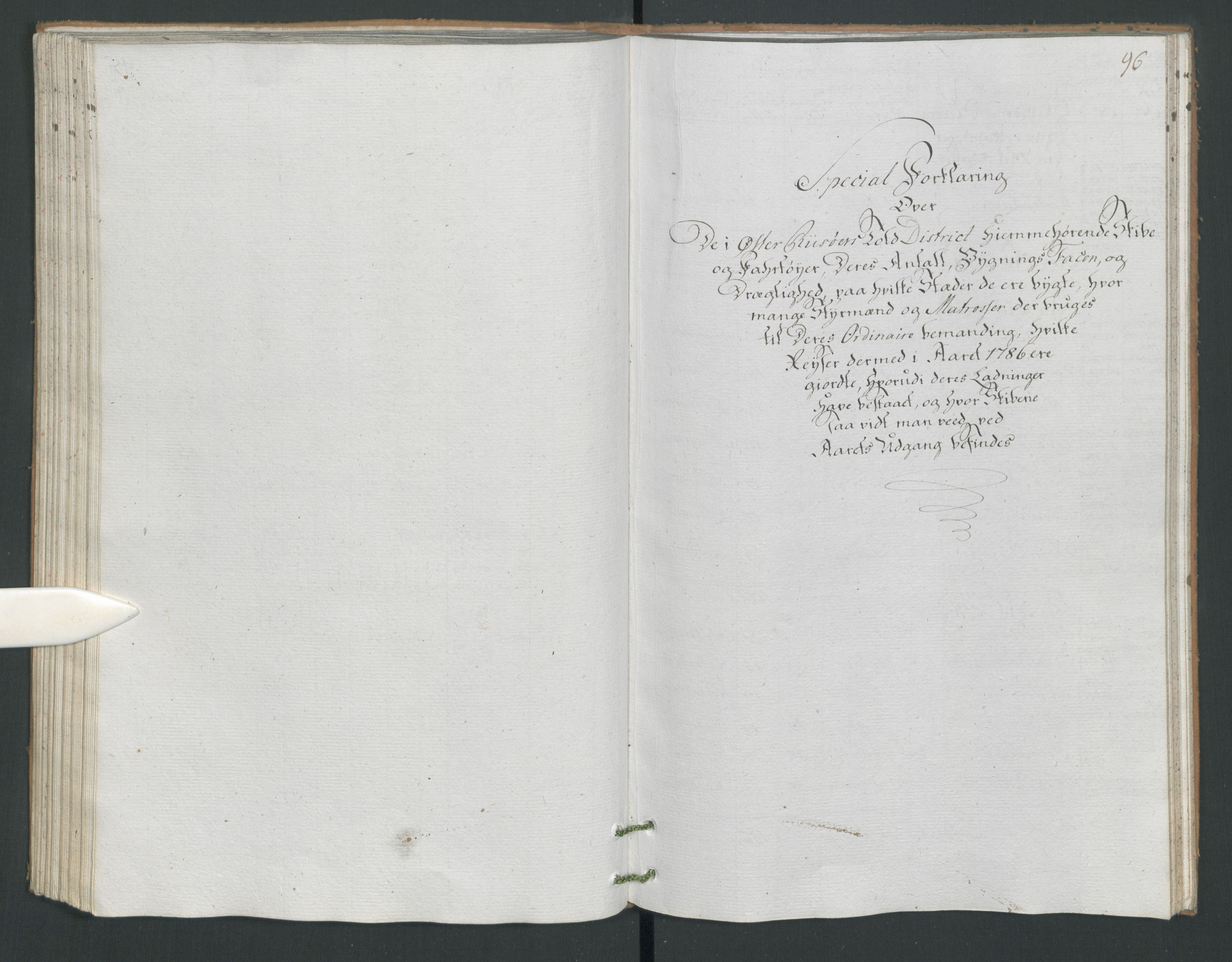 Generaltollkammeret, tollregnskaper, AV/RA-EA-5490/R14/L0094/0001: Tollregnskaper Øster-Risør / Utgående hovedtollbok, 1786, s. 95b-96a