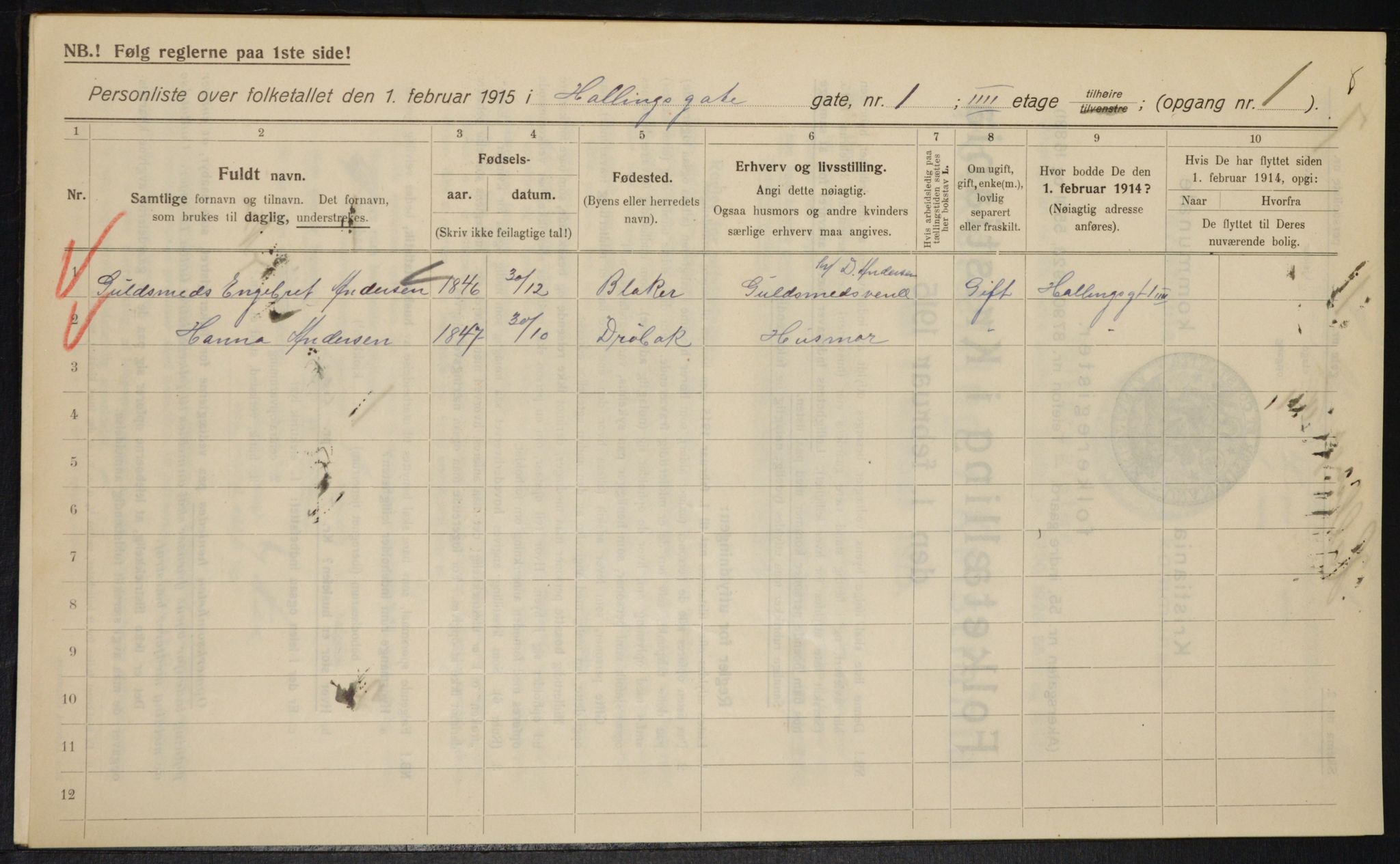 OBA, Kommunal folketelling 1.2.1915 for Kristiania, 1915, s. 33643