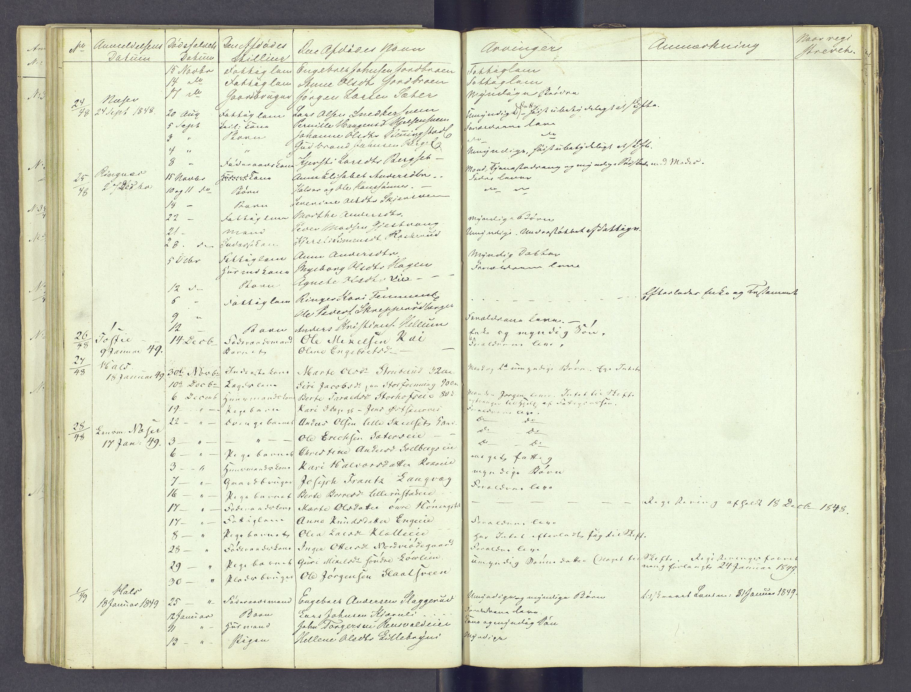 Sør-Hedmark sorenskriveri, AV/SAH-TING-014/J/Jd/Jda/L0002: Dødsfallsprotokoll, 1842-1851