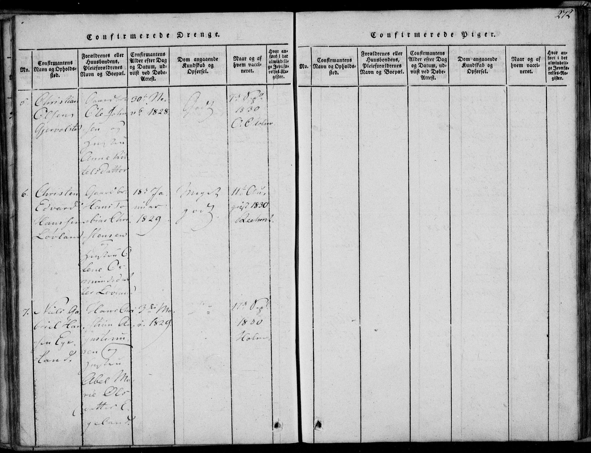 Herad sokneprestkontor, AV/SAK-1111-0018/F/Fa/Faa/L0003: Ministerialbok nr. A 3, 1816-1844, s. 272