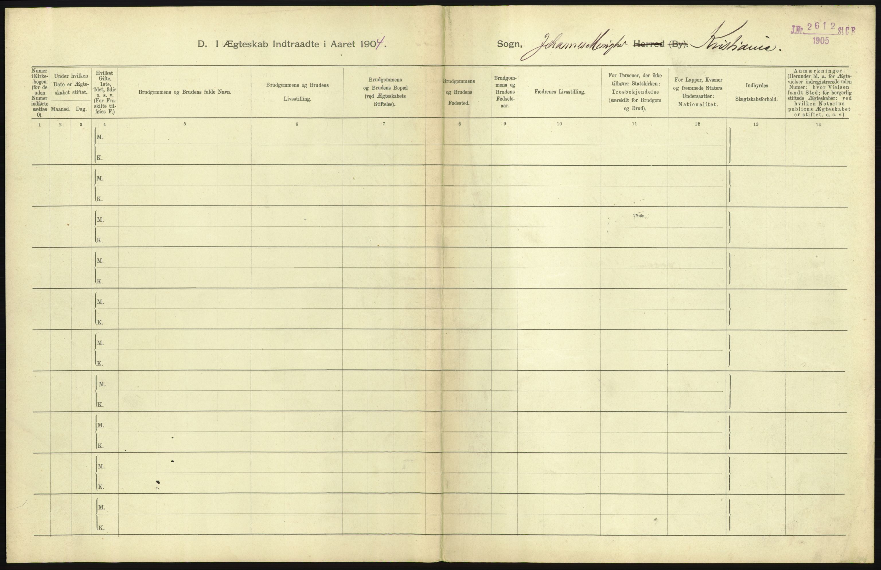 Statistisk sentralbyrå, Sosiodemografiske emner, Befolkning, RA/S-2228/D/Df/Dfa/Dfab/L0004: Kristiania: Gifte, døde, 1904, s. 199