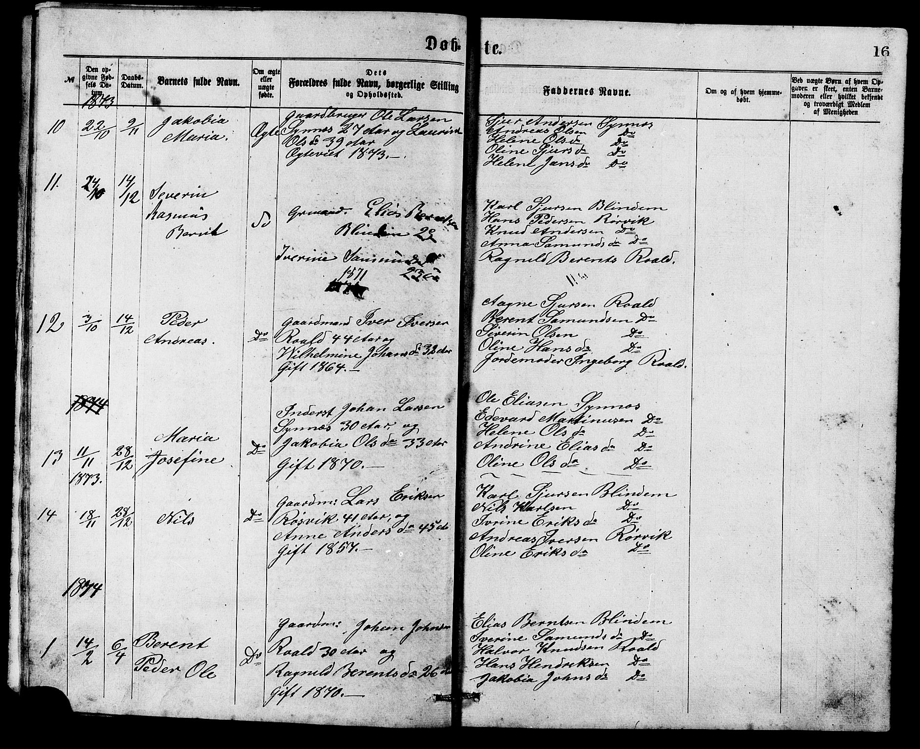 Ministerialprotokoller, klokkerbøker og fødselsregistre - Møre og Romsdal, SAT/A-1454/537/L0521: Klokkerbok nr. 537C02, 1869-1888, s. 16