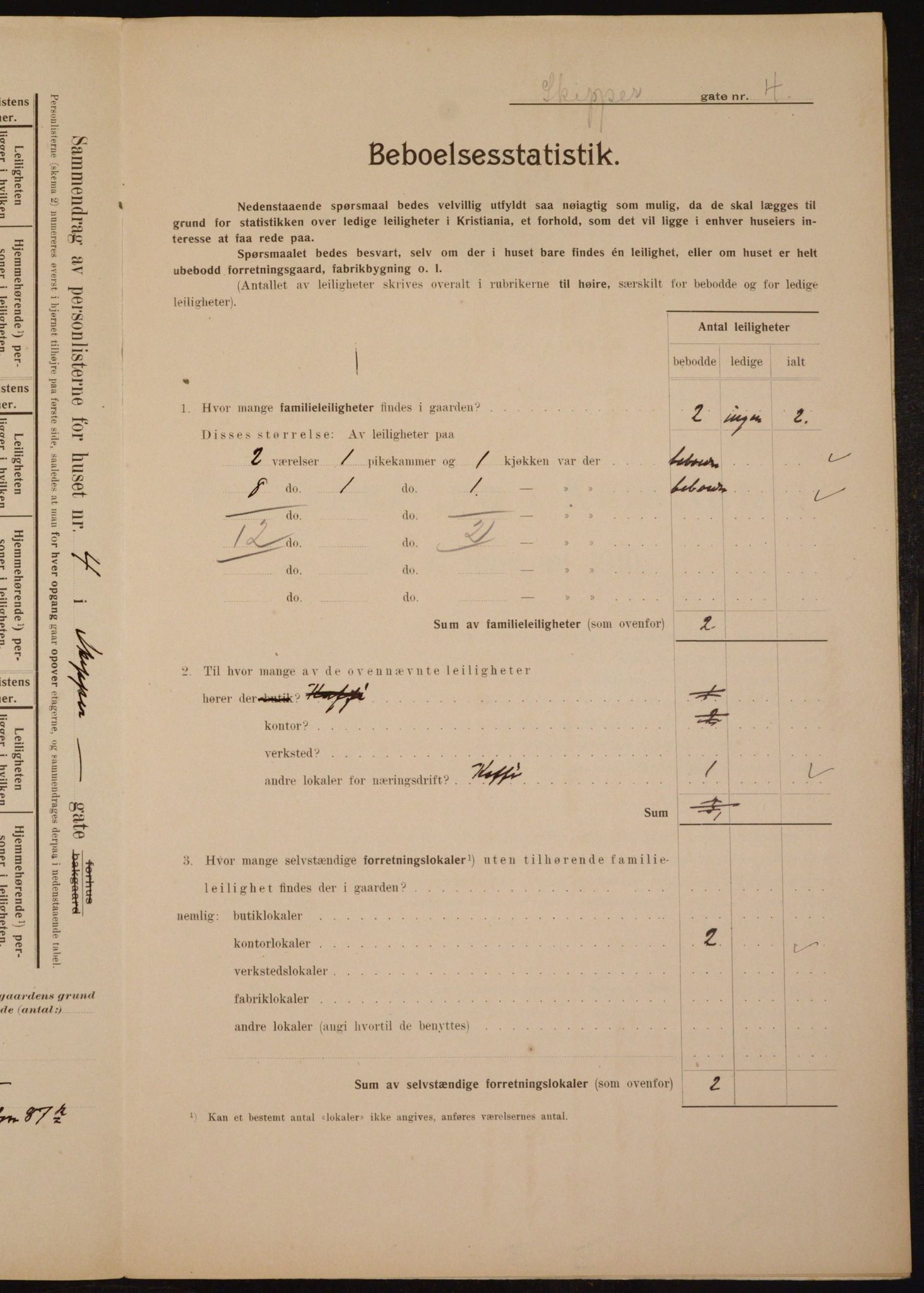 OBA, Kommunal folketelling 1.2.1910 for Kristiania, 1910, s. 91050