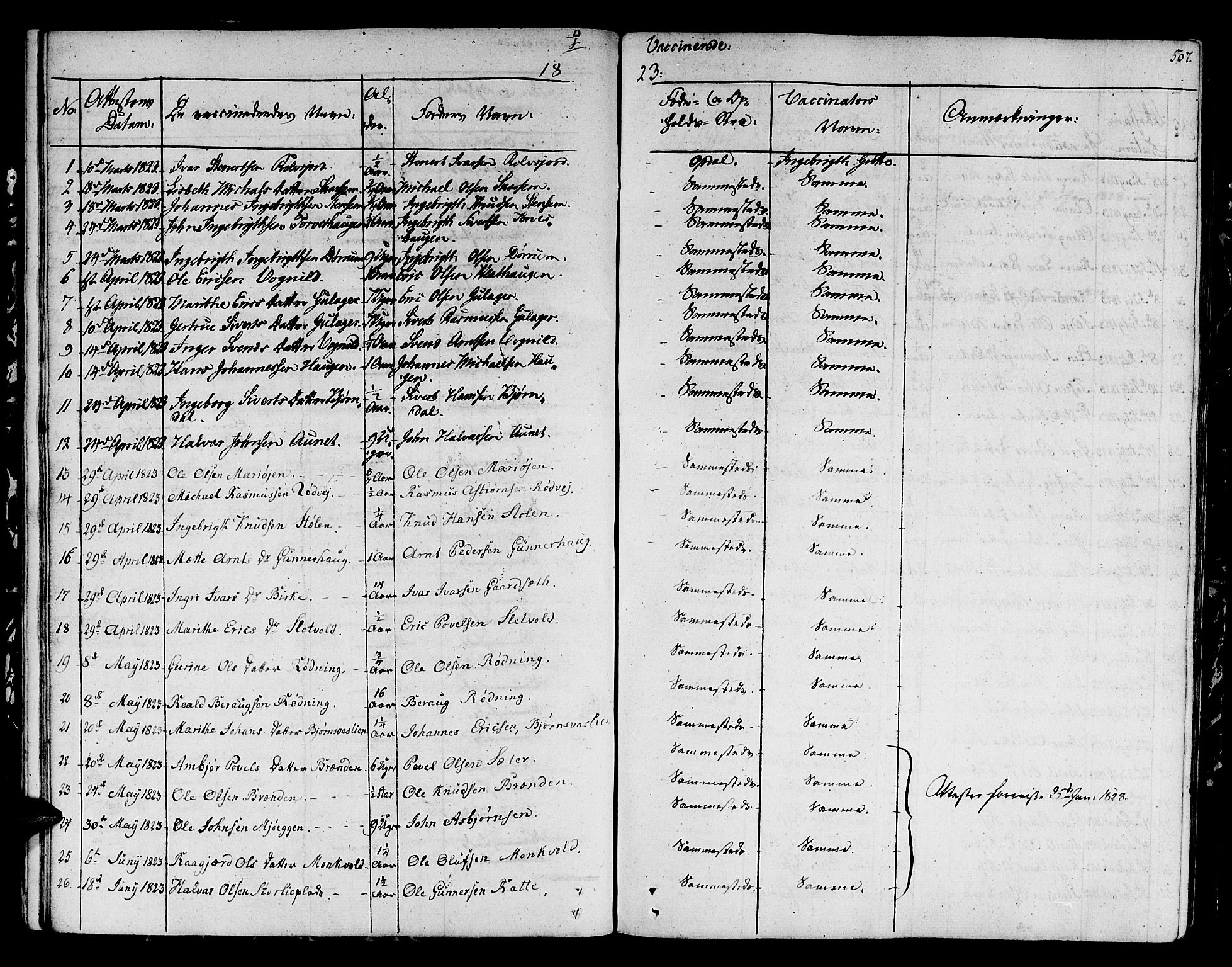 Ministerialprotokoller, klokkerbøker og fødselsregistre - Sør-Trøndelag, AV/SAT-A-1456/678/L0897: Ministerialbok nr. 678A06-07, 1821-1847, s. 507