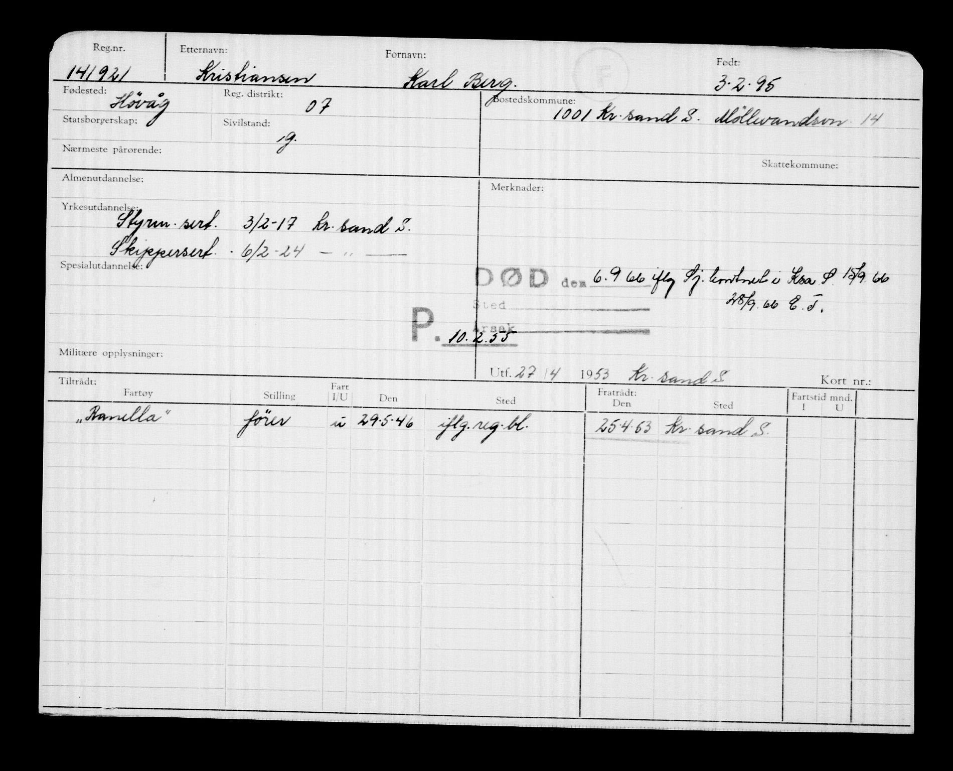 Direktoratet for sjømenn, AV/RA-S-3545/G/Gb/L0018: Hovedkort, 1895, s. 9