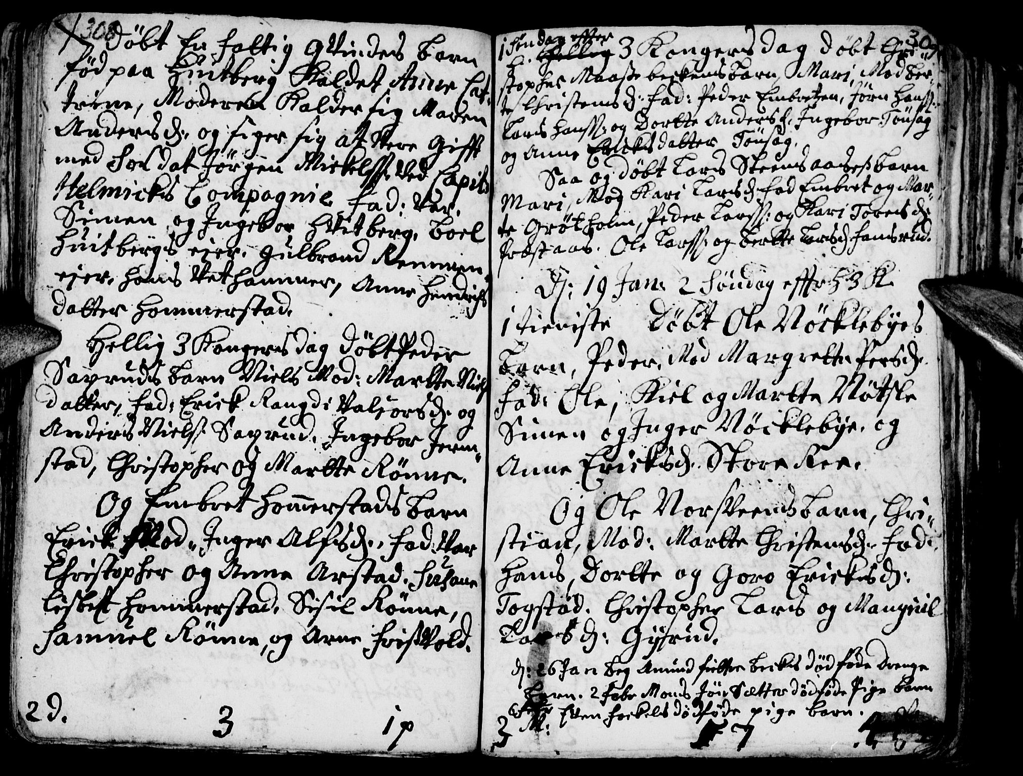 Stange prestekontor, AV/SAH-PREST-002/K/L0002: Ministerialbok nr. 2, 1724-1740, s. 308-309