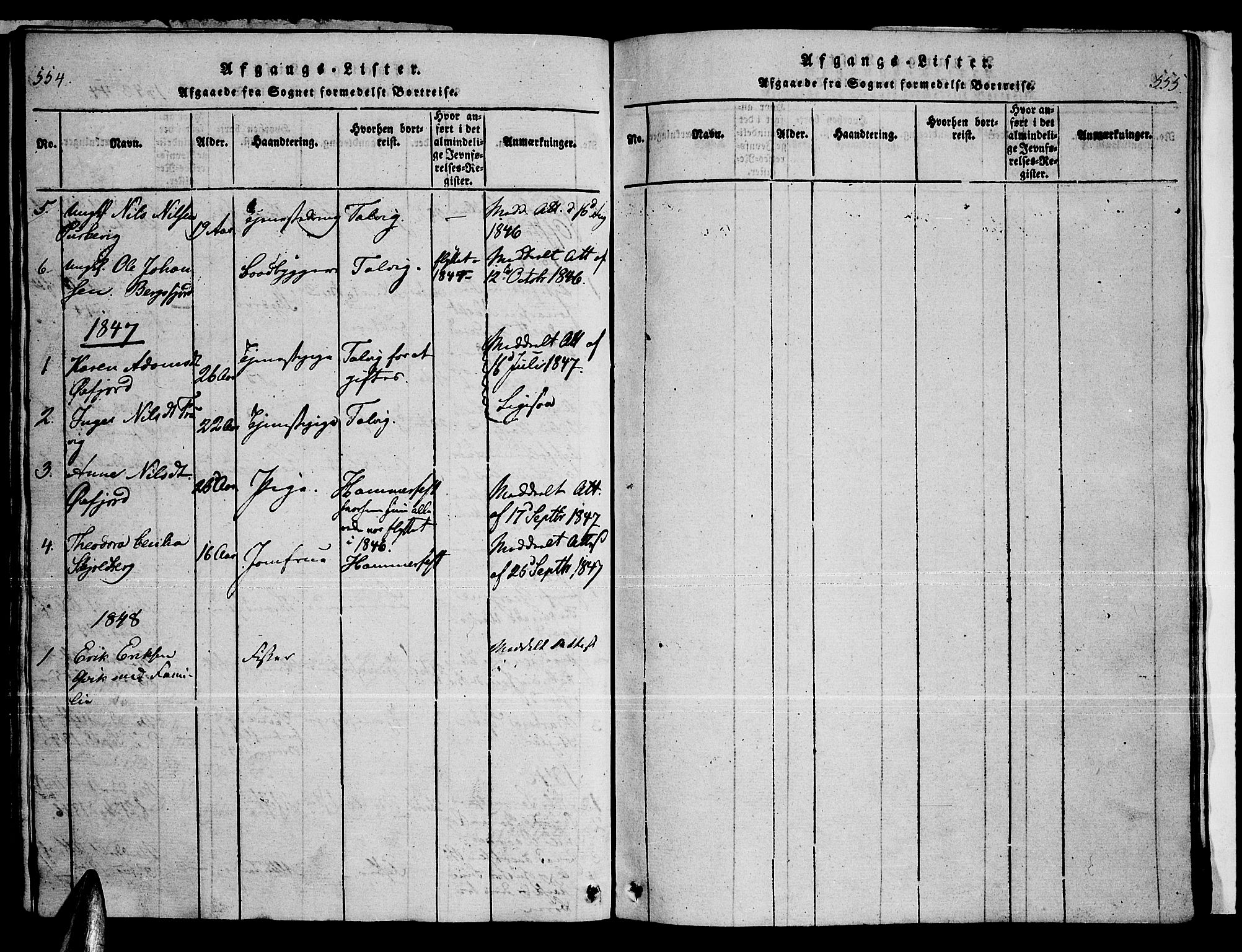 Loppa sokneprestkontor, SATØ/S-1339/H/Ha/L0003kirke: Ministerialbok nr. 3, 1820-1848, s. 554-555