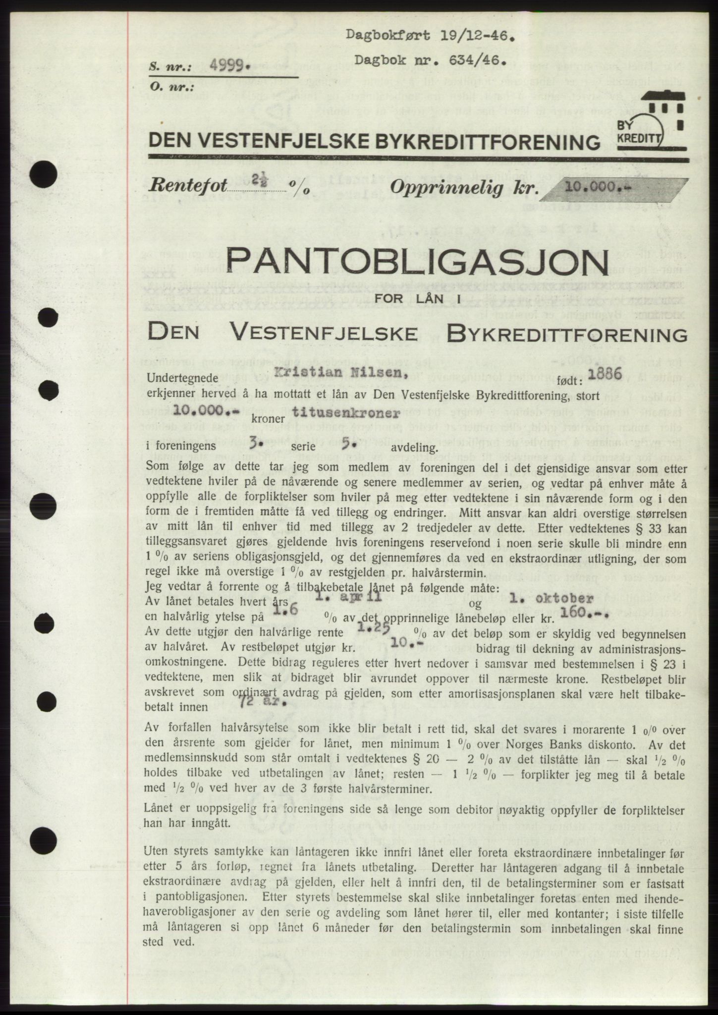 Ålesund byfogd, SAT/A-4384: Pantebok nr. B34-35 b, 1946-1947, Dagboknr: 634/1946