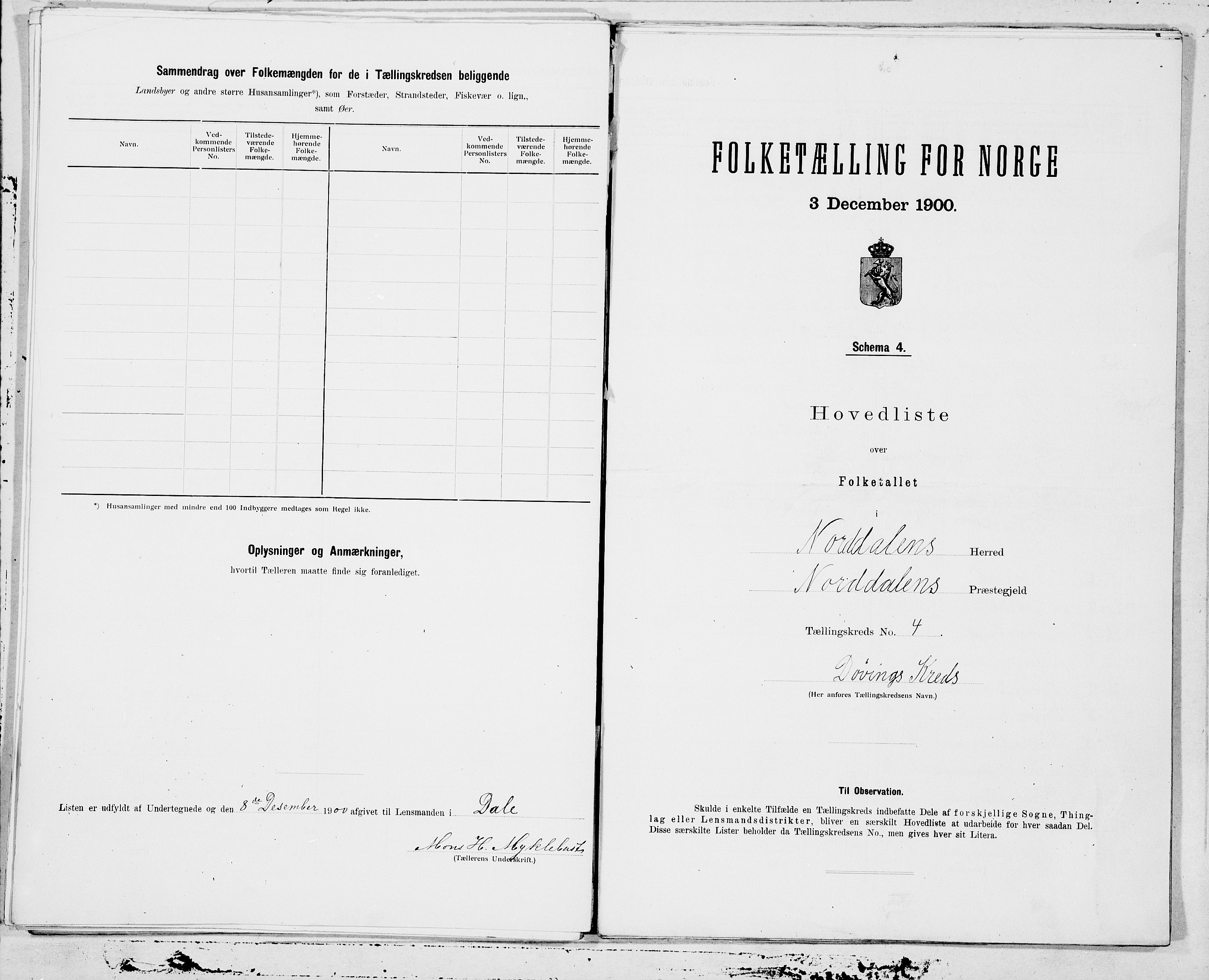 SAT, Folketelling 1900 for 1524 Norddal herred, 1900, s. 8