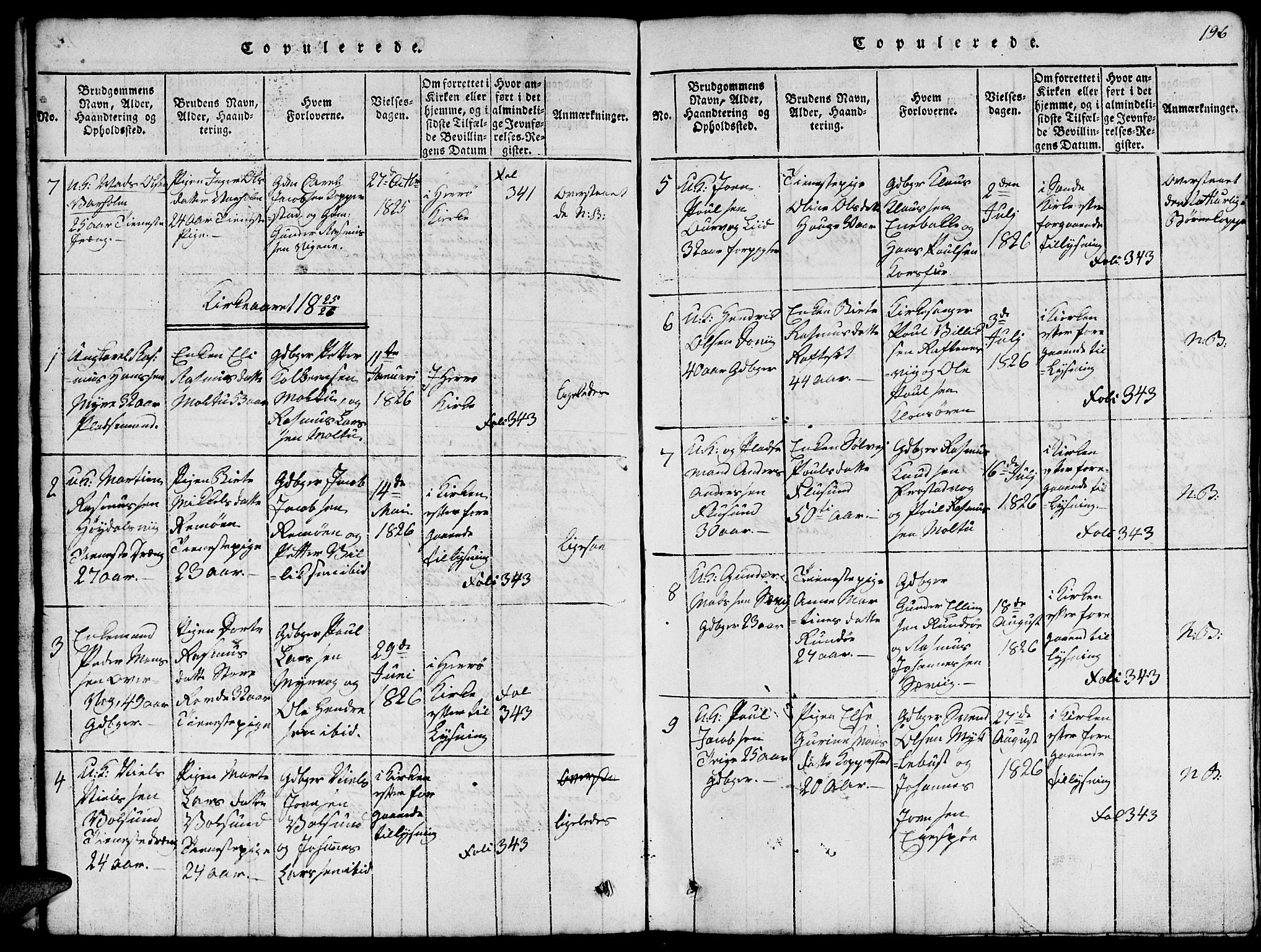 Ministerialprotokoller, klokkerbøker og fødselsregistre - Møre og Romsdal, SAT/A-1454/507/L0078: Klokkerbok nr. 507C01, 1816-1840, s. 196