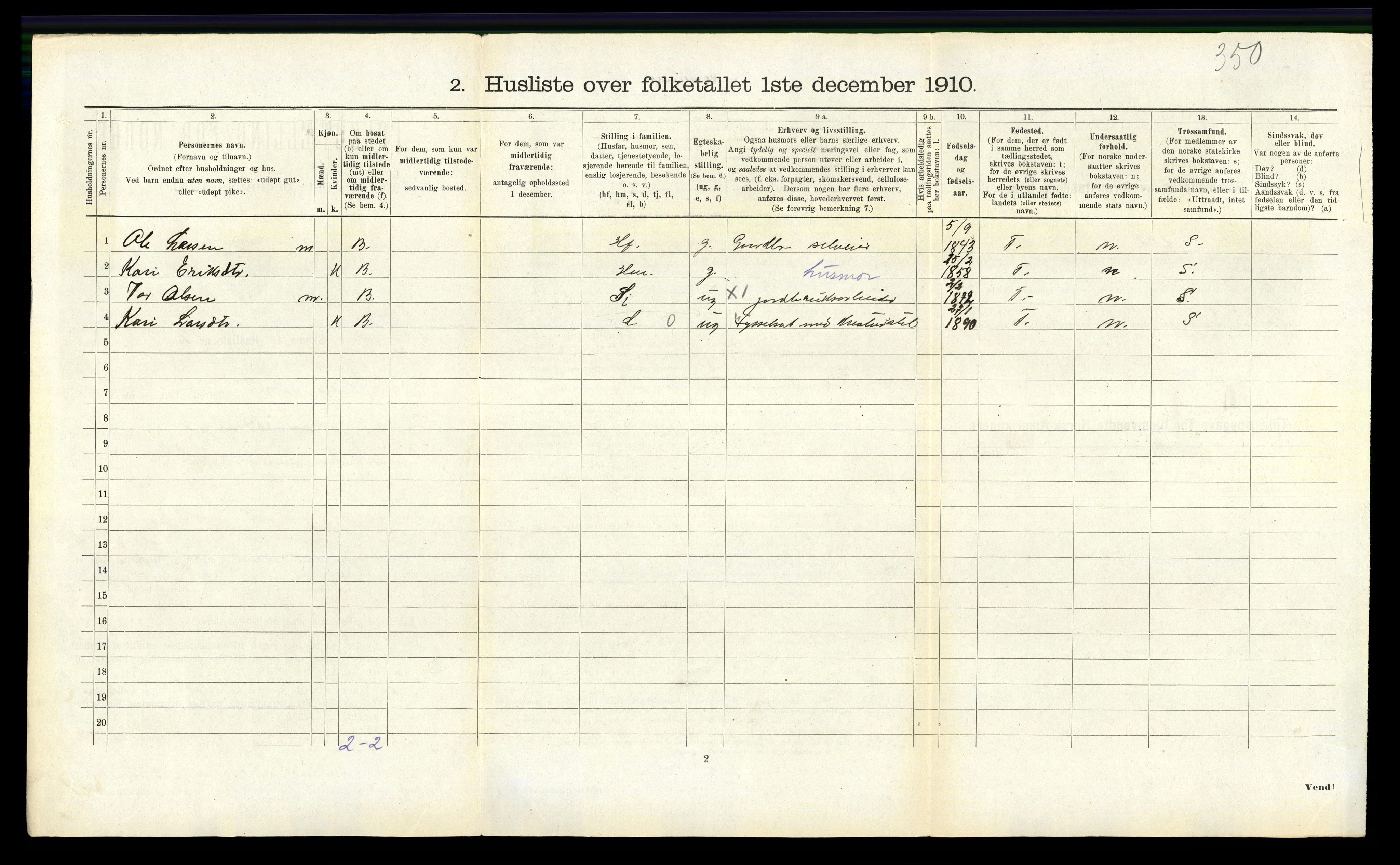 RA, Folketelling 1910 for 1212 Skånevik herred, 1910, s. 732