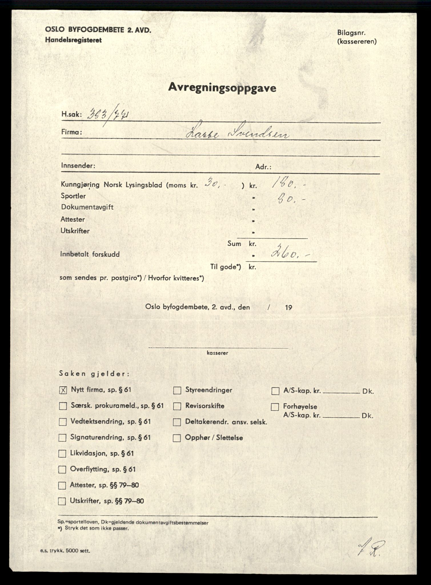 Oslo byfogd, Handelsregisteret, SAT/A-10867/G/Gc/Gca/L0463: Ikke konverterte foretak, Las-Lco, 1890-1990, s. 3