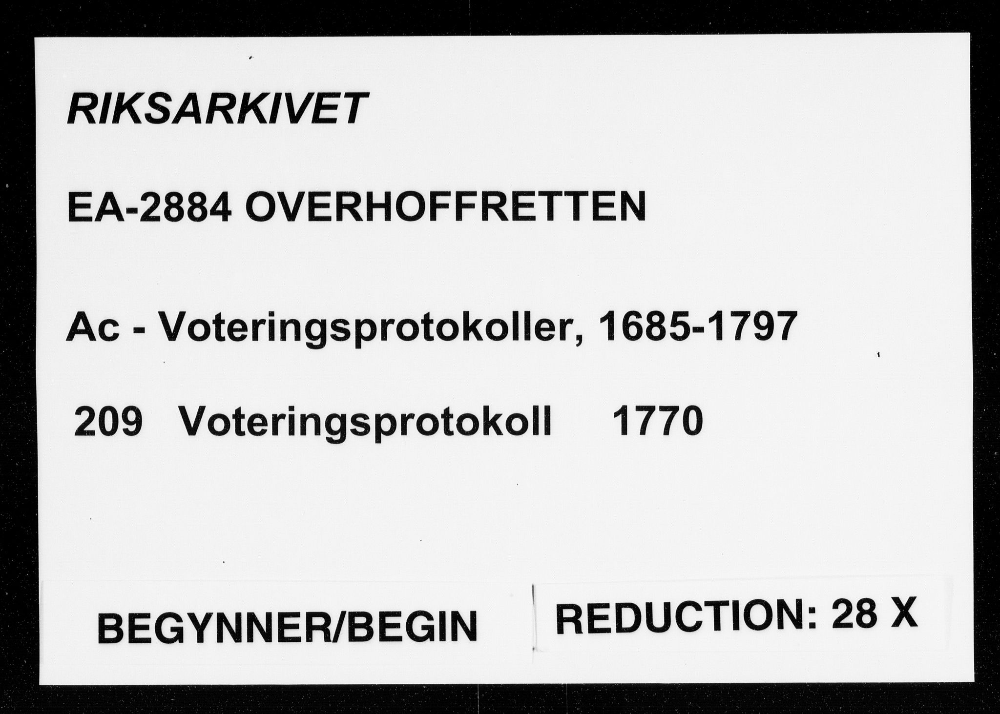 Overhoffretten 1667-1797, RA/EA-2884/Ac/L0209: Voteringsprotokoll, 1770