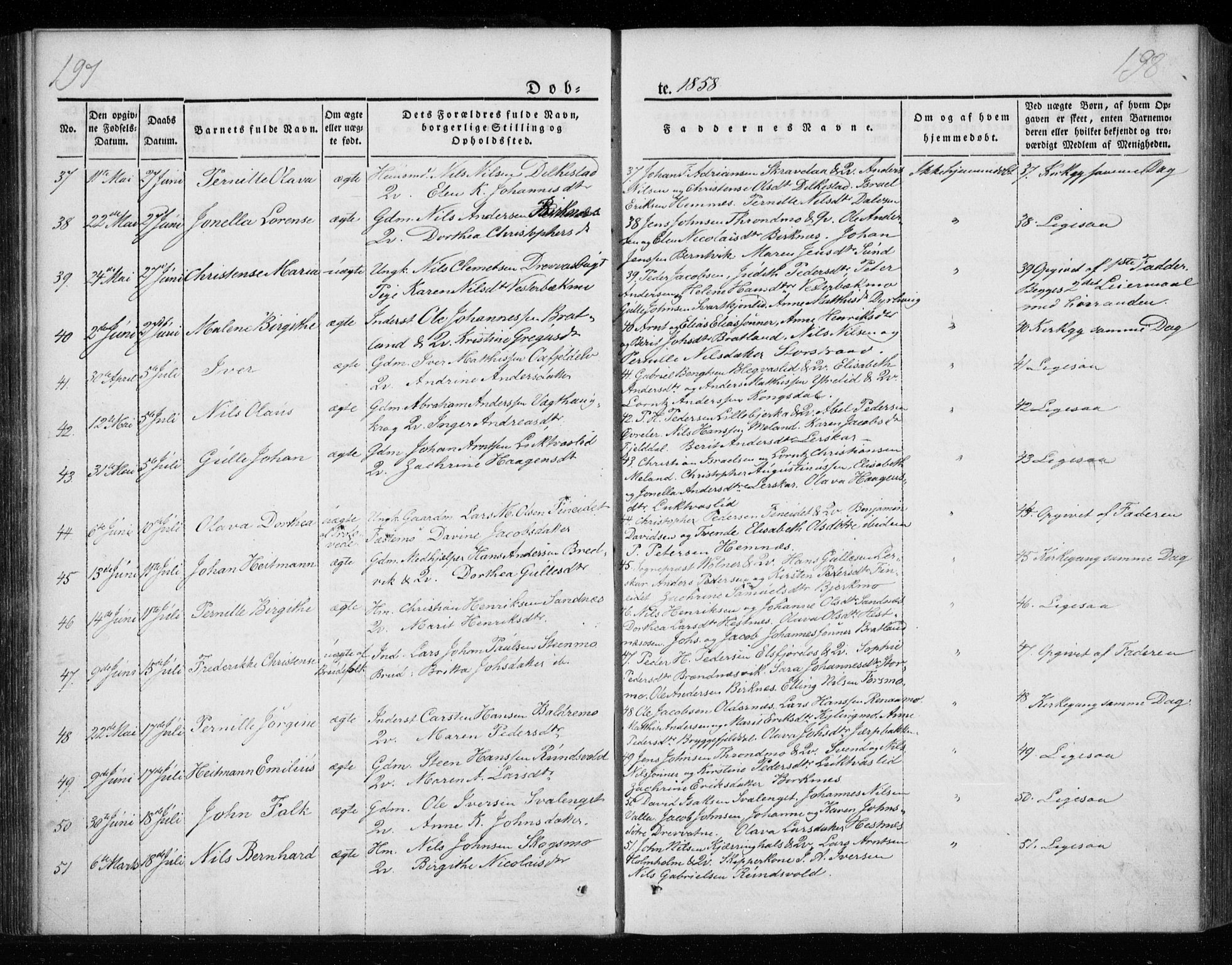 Ministerialprotokoller, klokkerbøker og fødselsregistre - Nordland, AV/SAT-A-1459/825/L0355: Ministerialbok nr. 825A09, 1842-1863, s. 197-198
