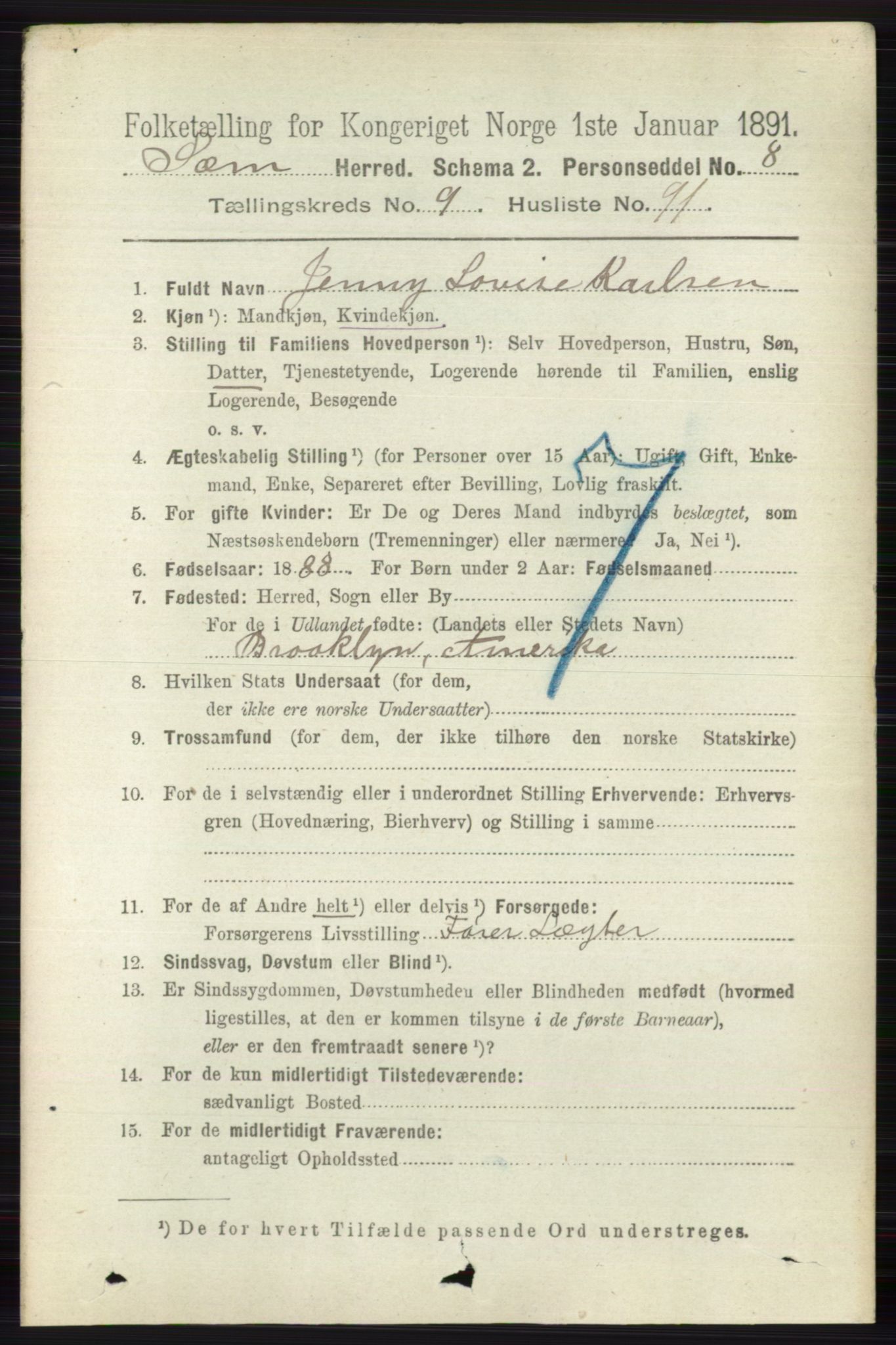 RA, Folketelling 1891 for 0721 Sem herred, 1891, s. 4697