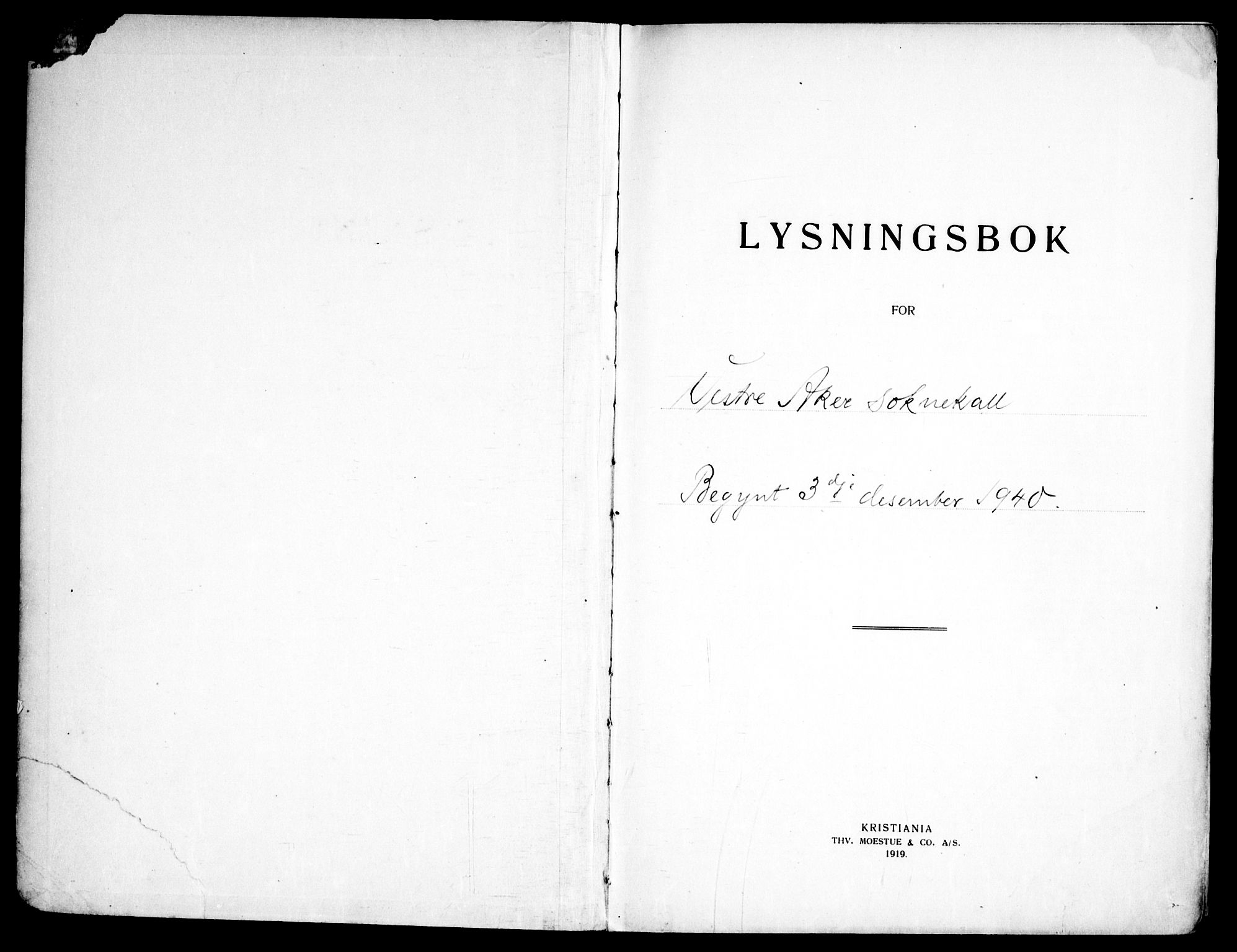 Vestre Aker prestekontor Kirkebøker, AV/SAO-A-10025/H/Ha/L0007: Lysningsprotokoll nr. 7, 1940-1952